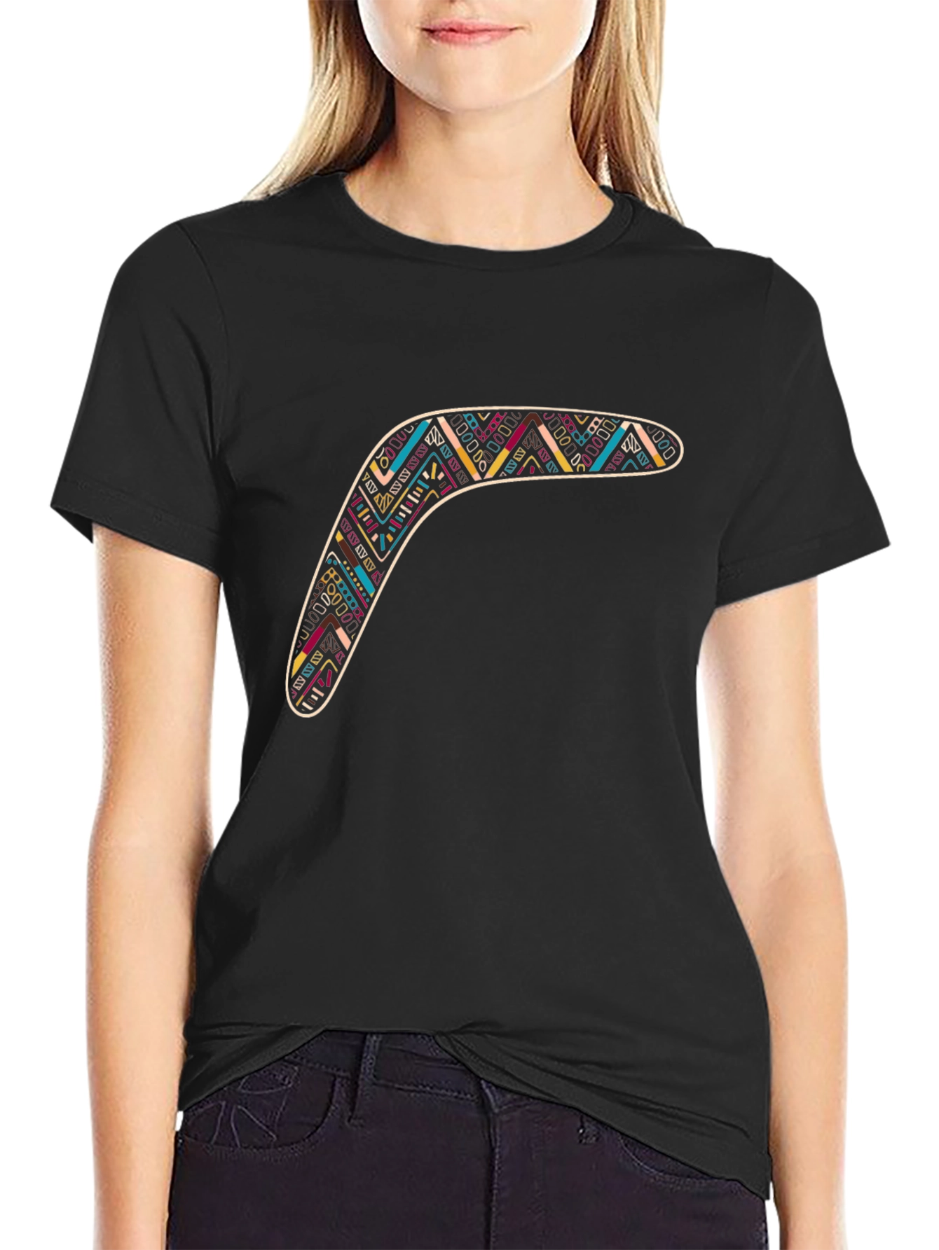 Boomerang Graphic Tee - Stylish Tribal Design