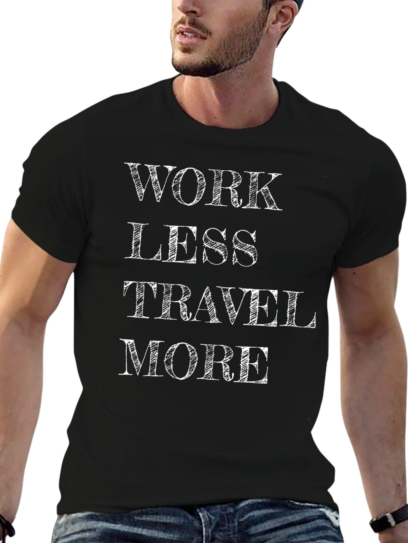 Work Less Travel More Graphic Tee