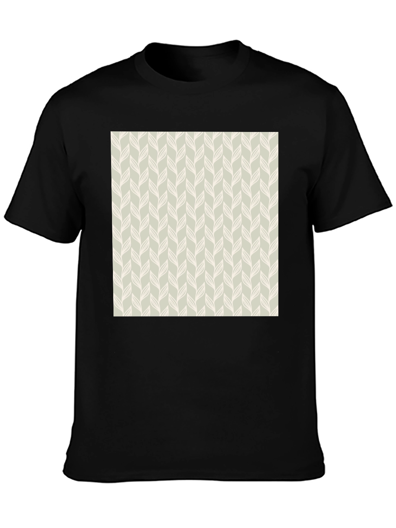 Patterned Casual Black Tee