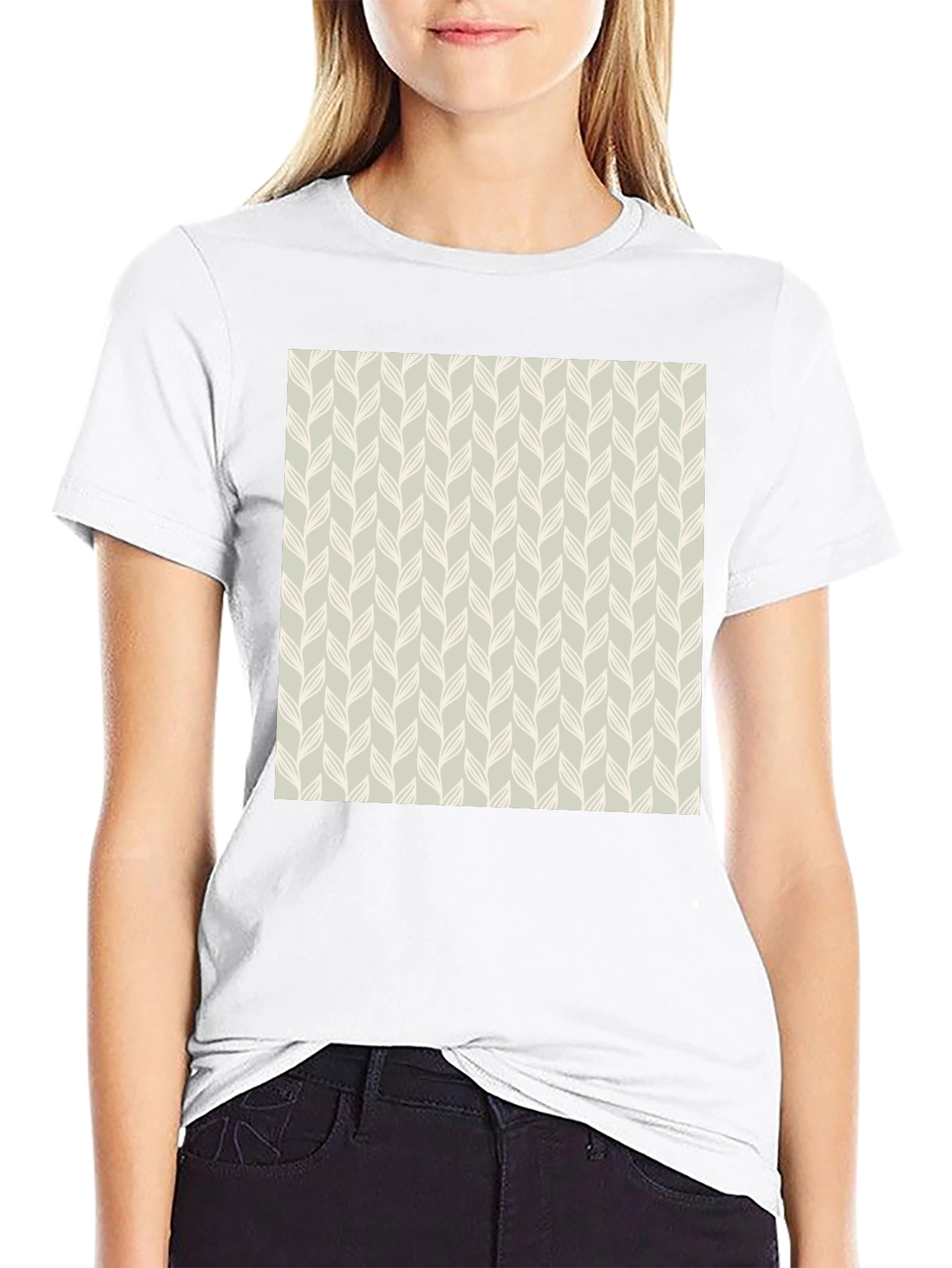 Patterned Casual Black Tee