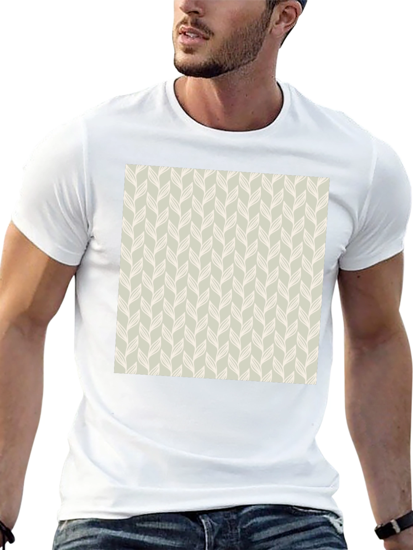 Patterned Casual Black Tee