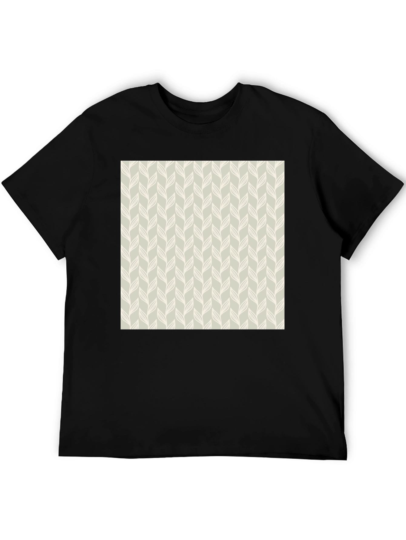 Patterned Casual Black Tee