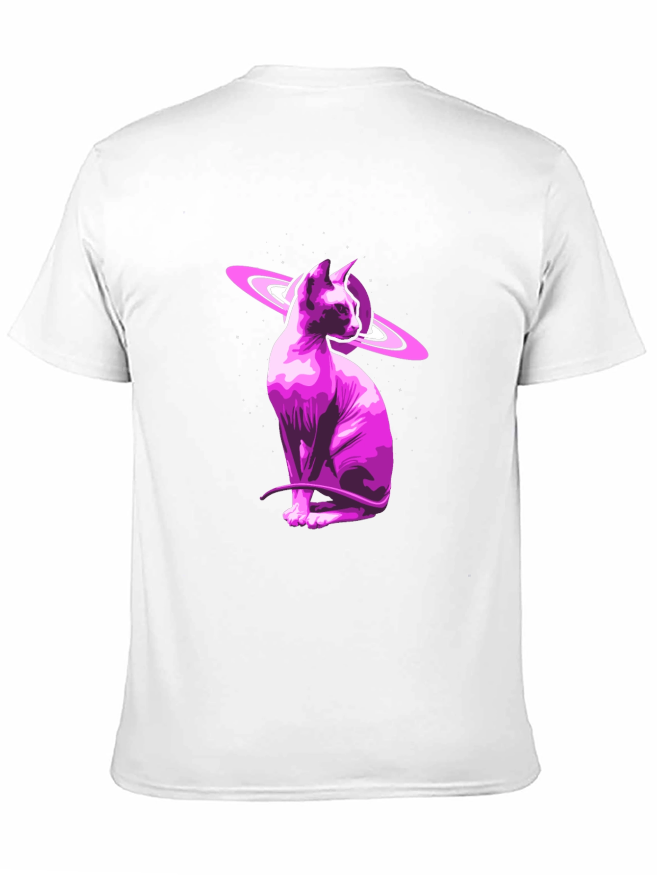 Cosmic Sphynx Cat Graphic Tee - Black