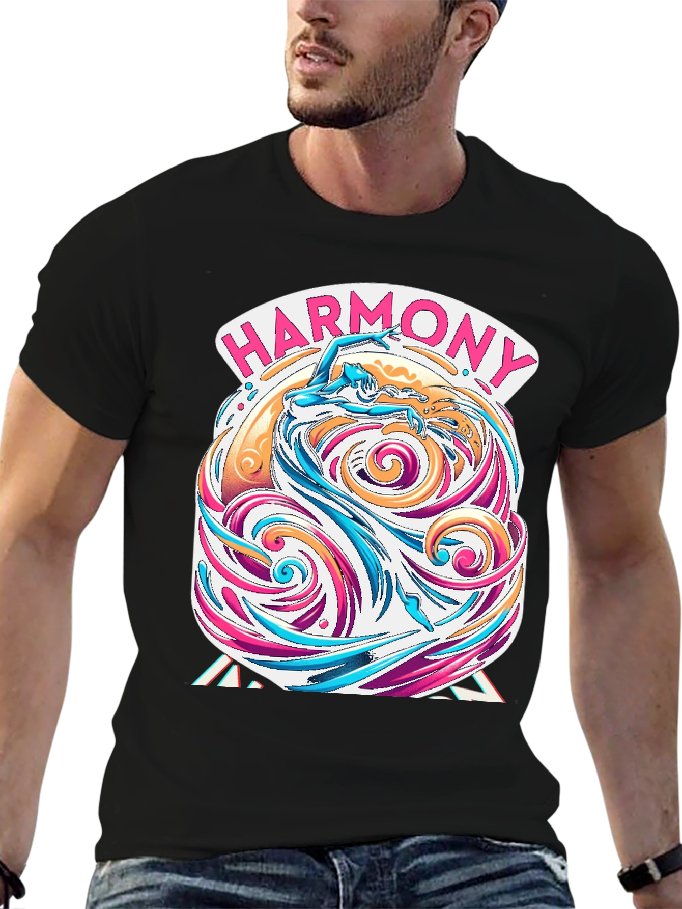 Harmony Vortex Graphic T-Shirt - Black