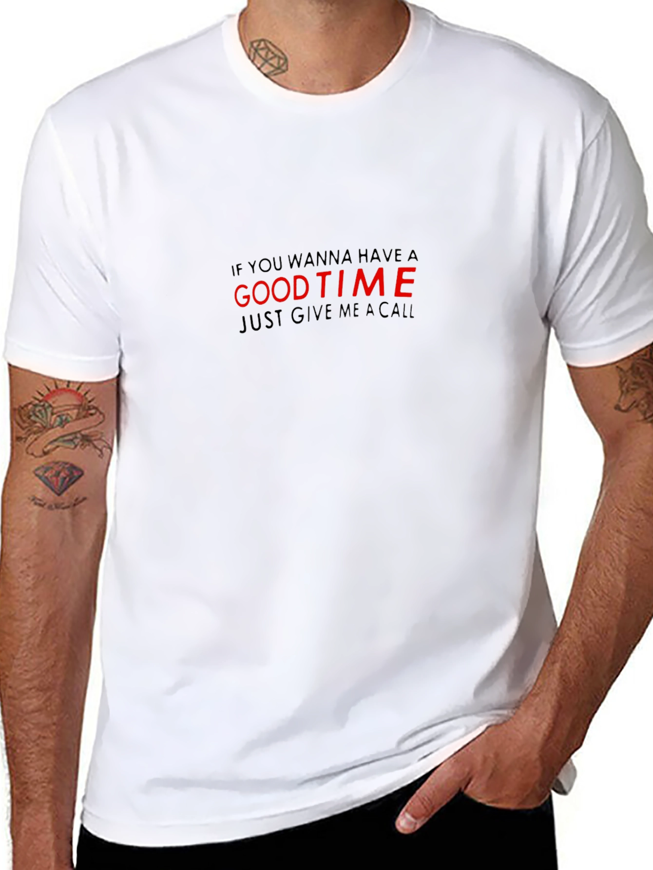 Good Time Call Graphic Black Tee
