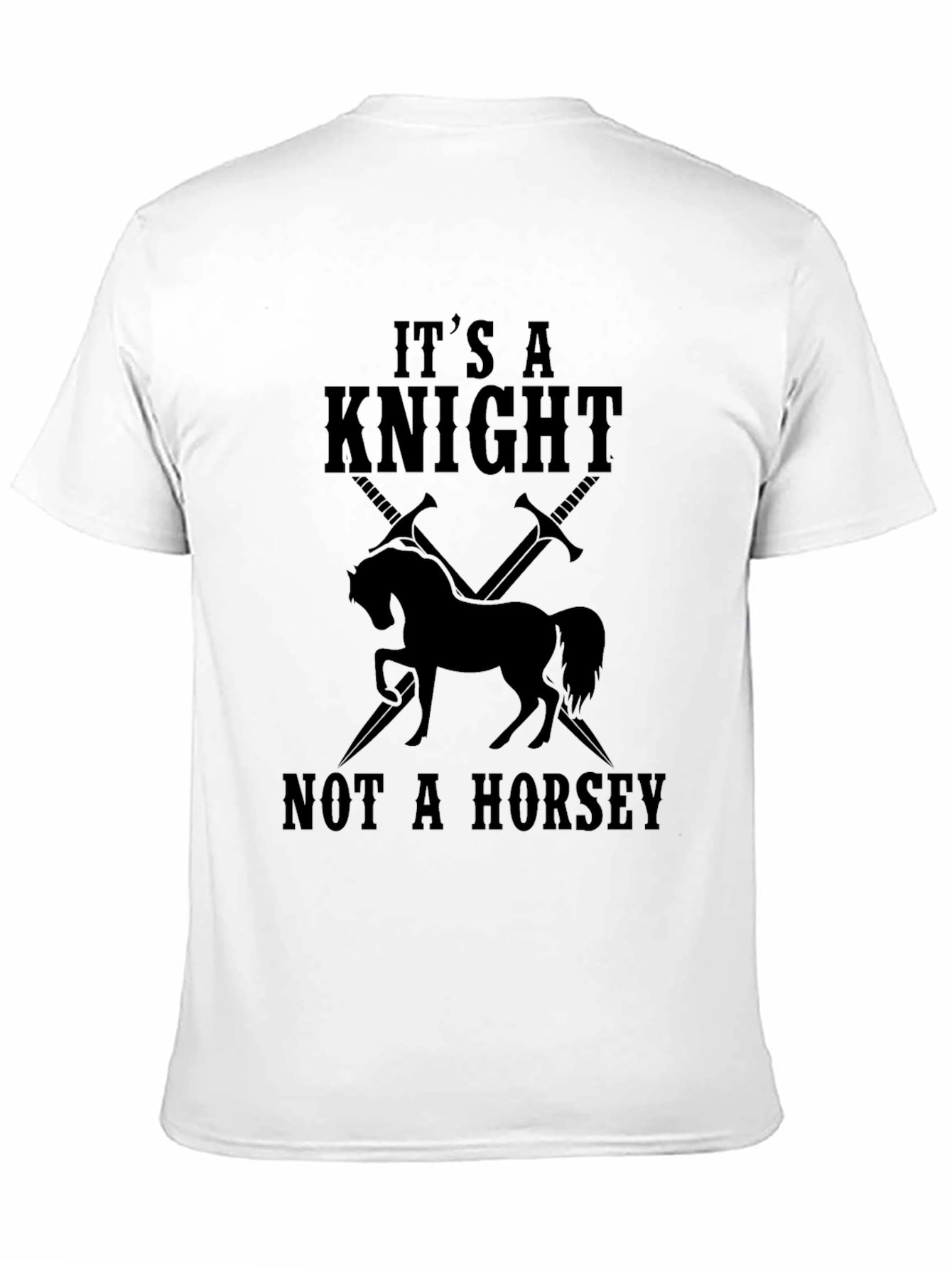Its a Knight Not a Horsey Black T-Shirt