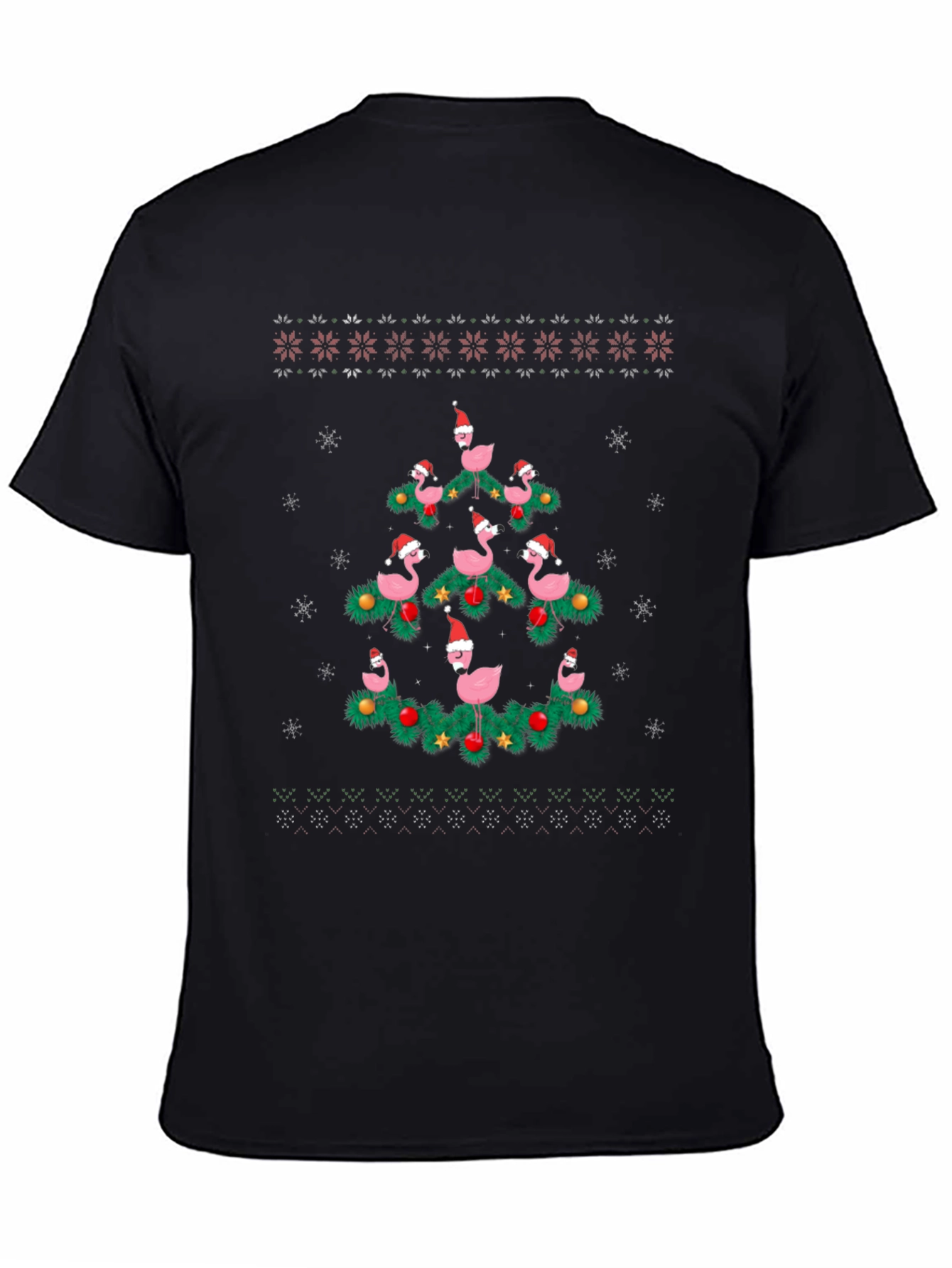 Festive Flamingo Christmas Tree T-Shirt