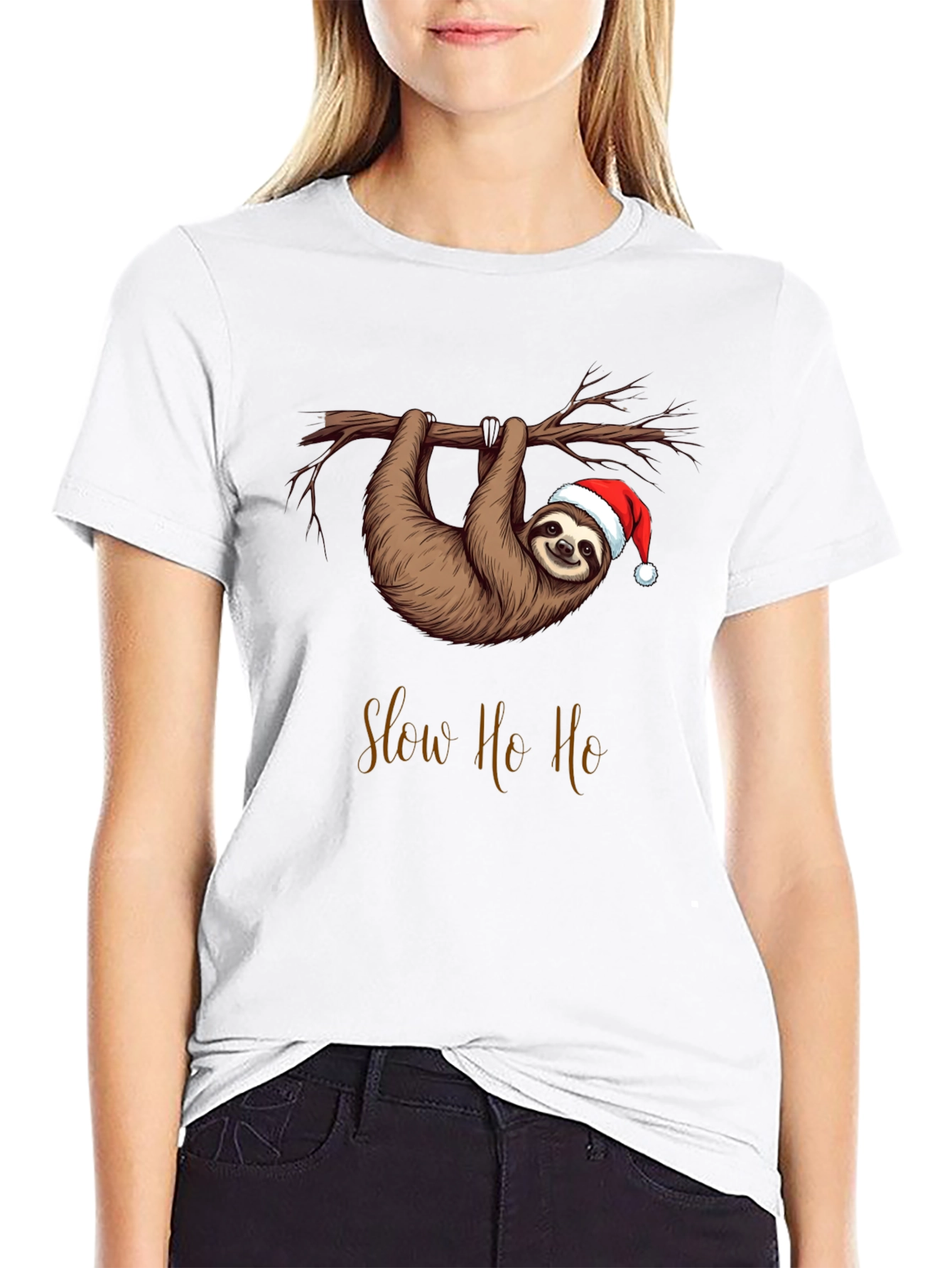 Slow Ho Ho Christmas Sloth T-Shirt