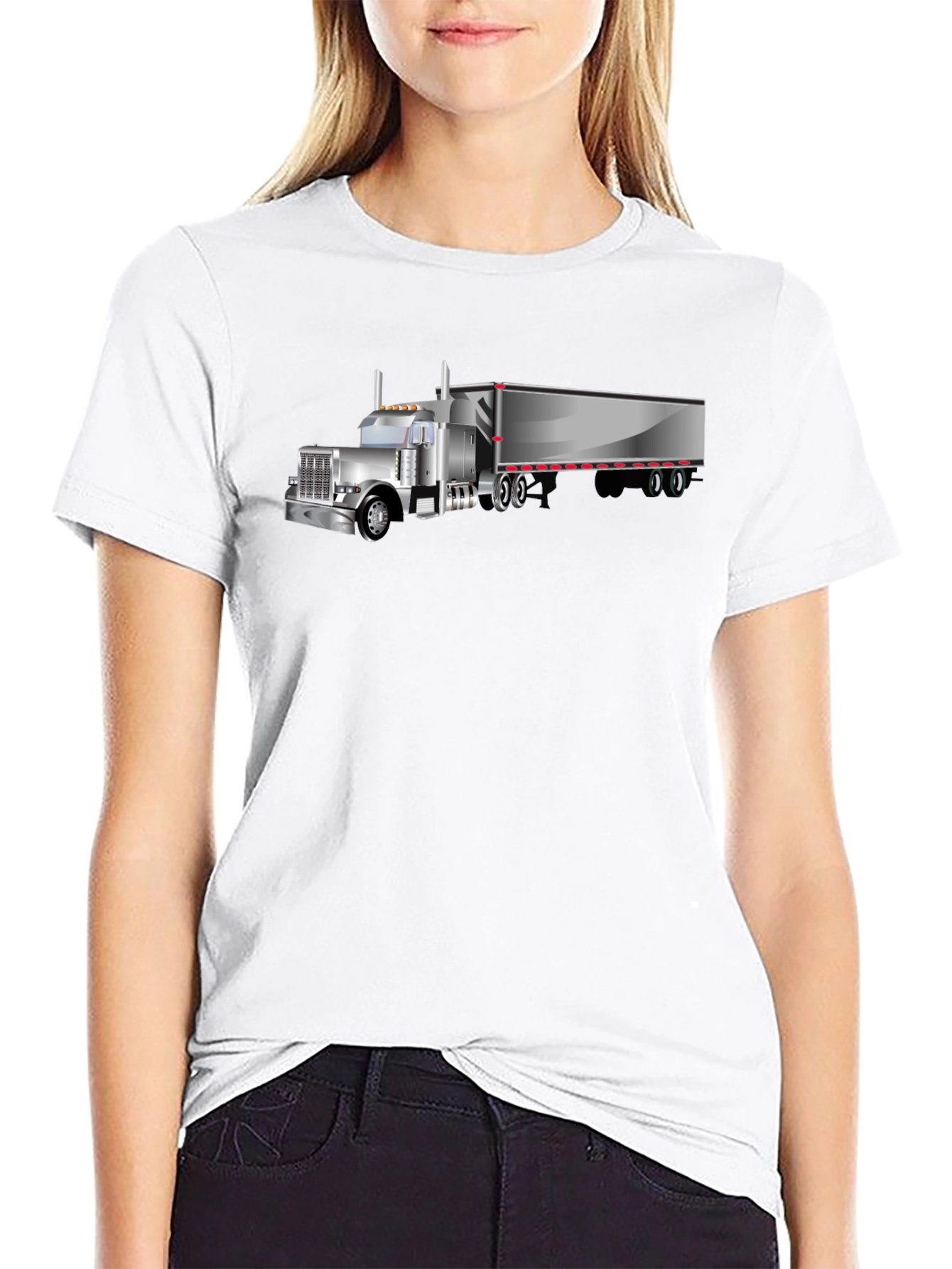 Trucker Tee - Classic Black Truck Graphic T-Shirt