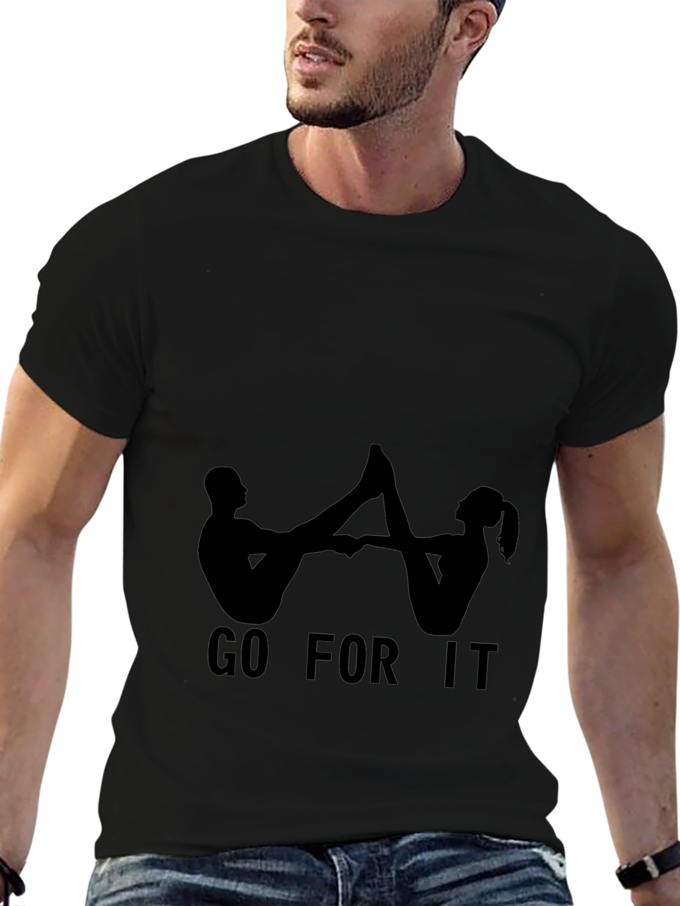 Go For It Black Graphic Tee