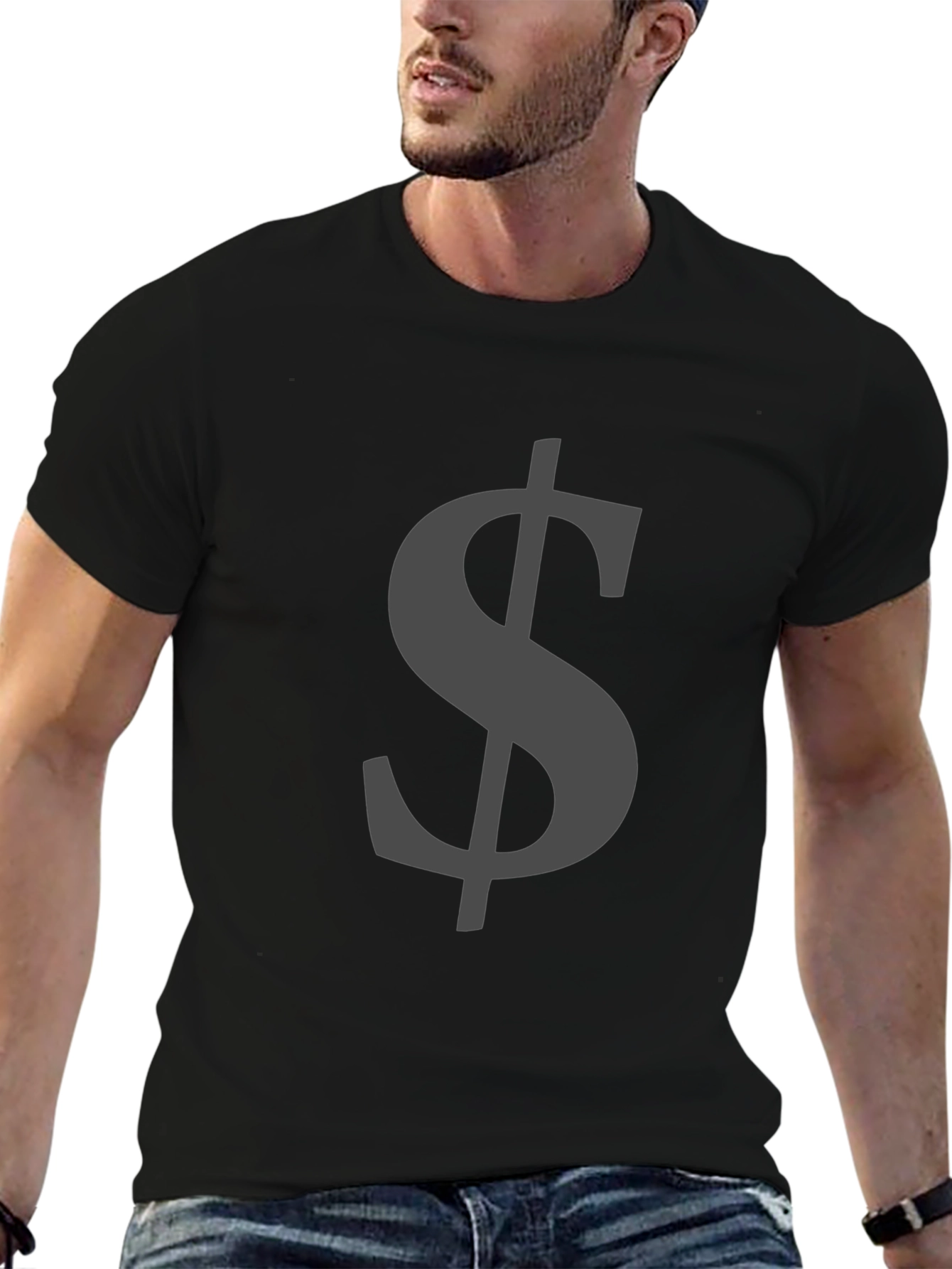 Dollar Sign Graphic Tee - Stylish Black T-Shirt
