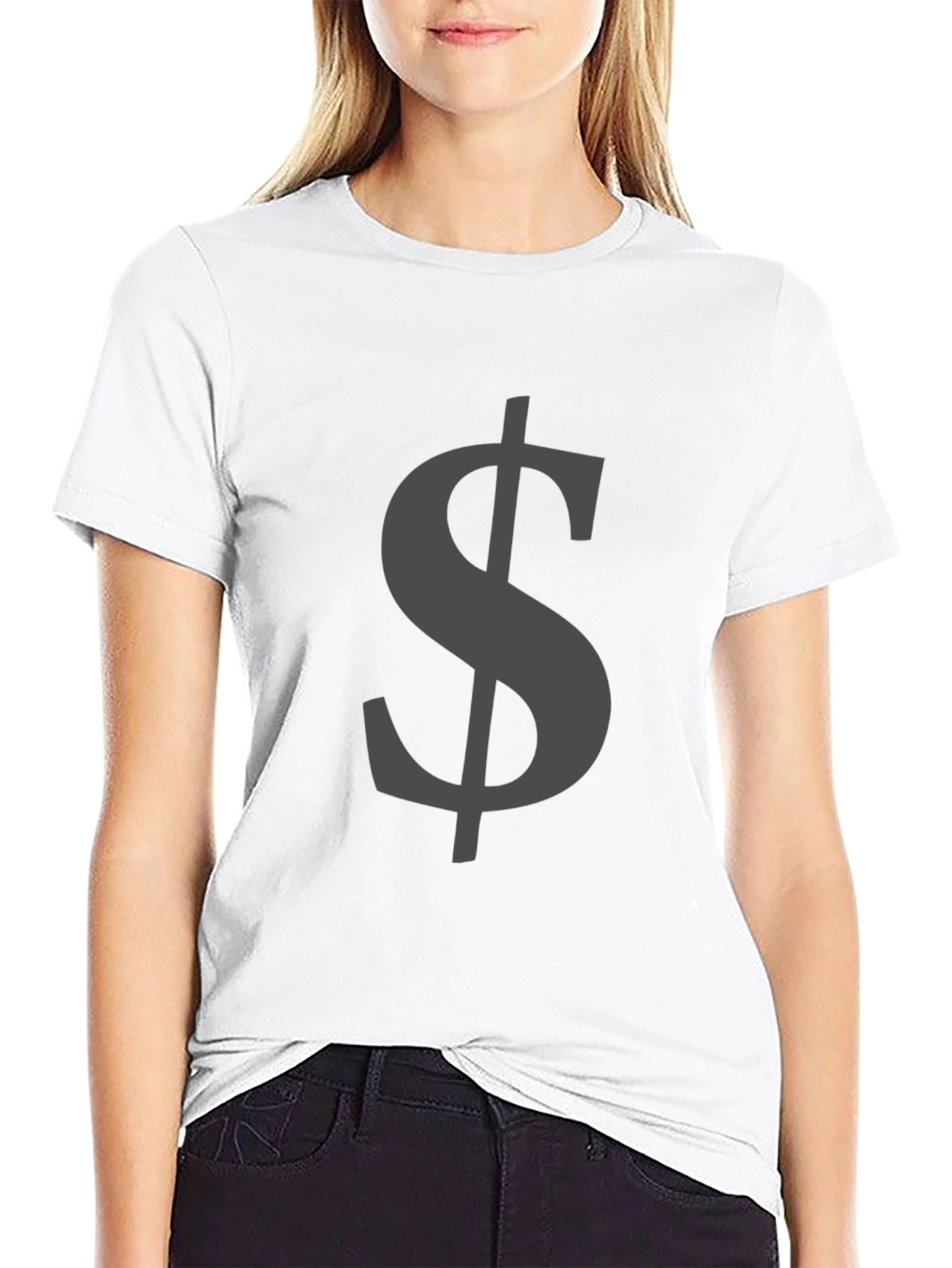 Dollar Sign Graphic Tee - Stylish Black T-Shirt