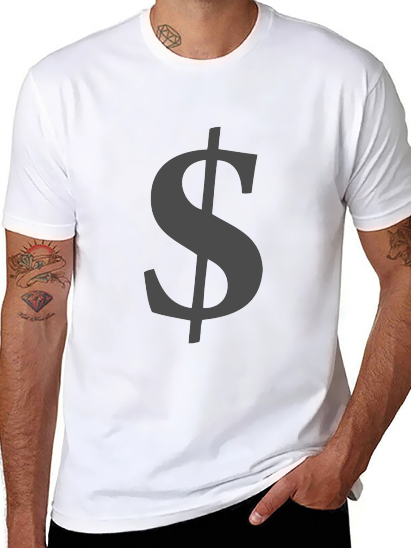 Dollar Sign Graphic Tee - Stylish Black T-Shirt