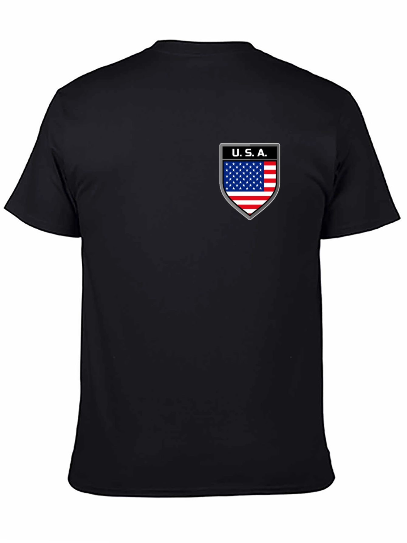 Mens Black USA Shield Graphic T-Shirt