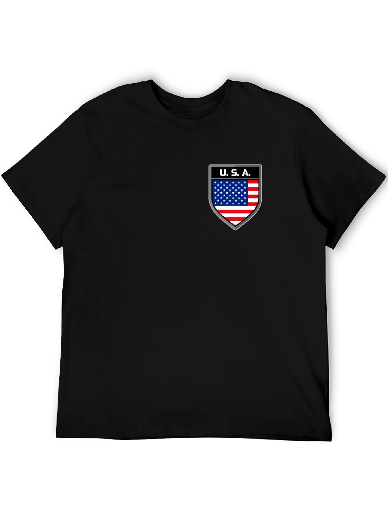 Mens Black USA Shield Graphic T-Shirt