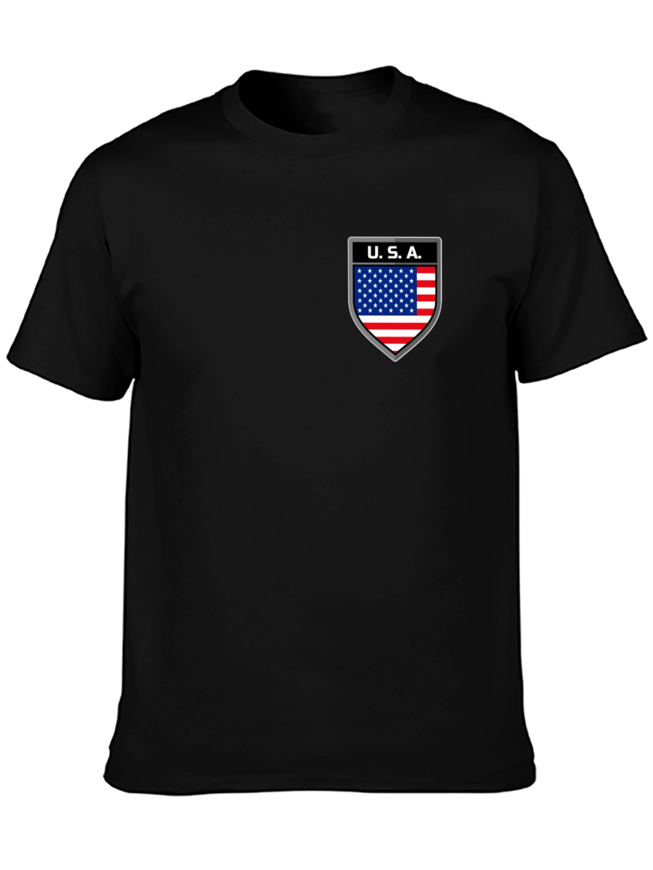 Mens Black USA Shield Graphic T-Shirt