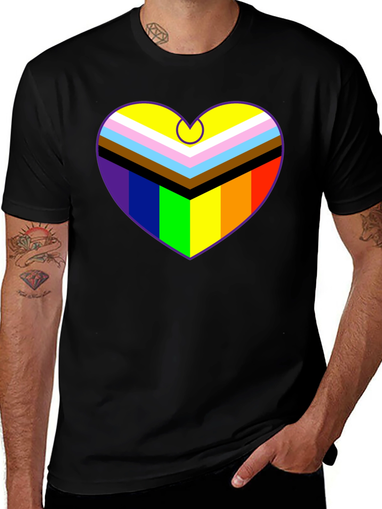Pride Heart Graphic T-Shirt - Black