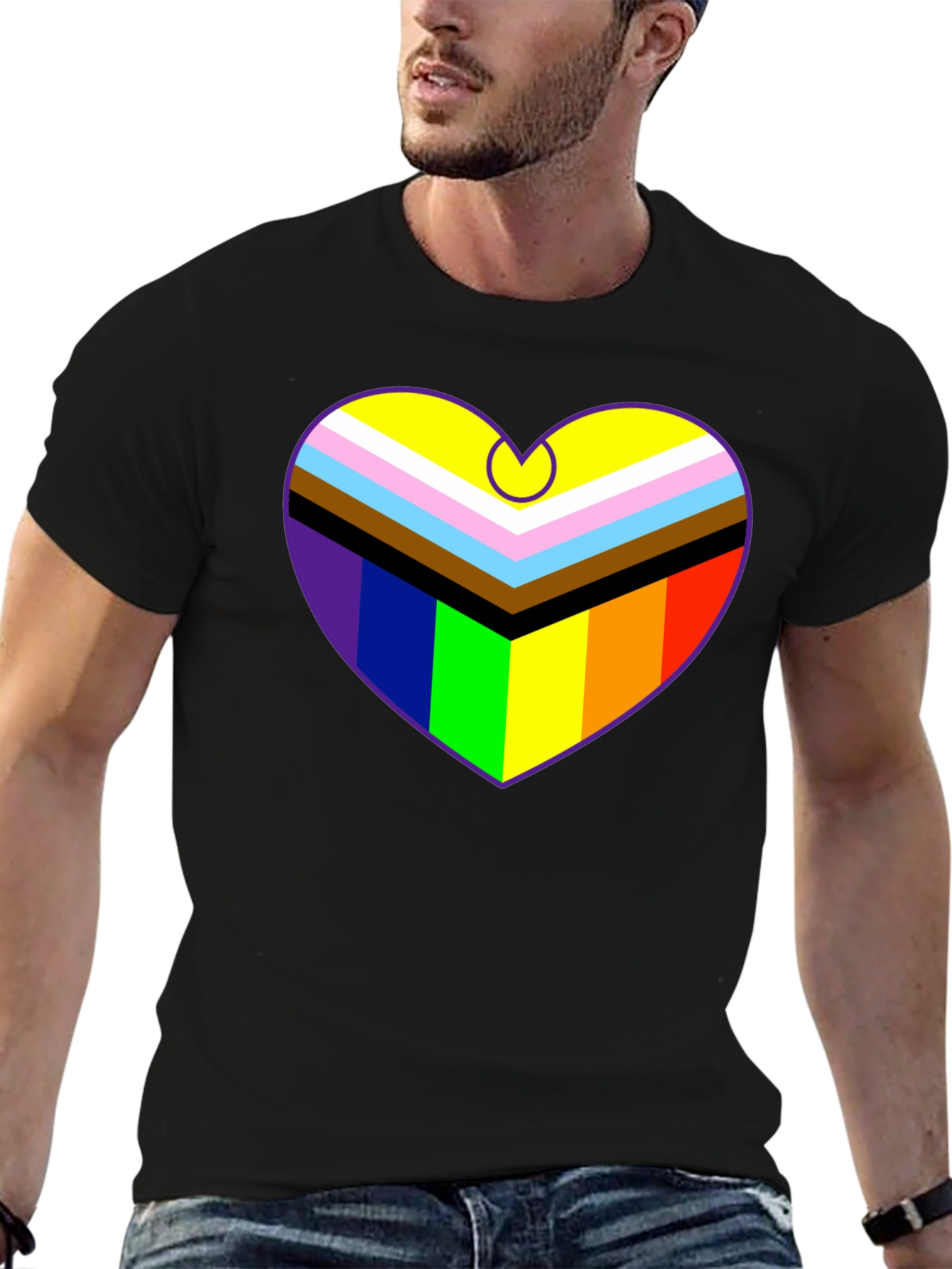 Pride Heart Graphic T-Shirt - Black