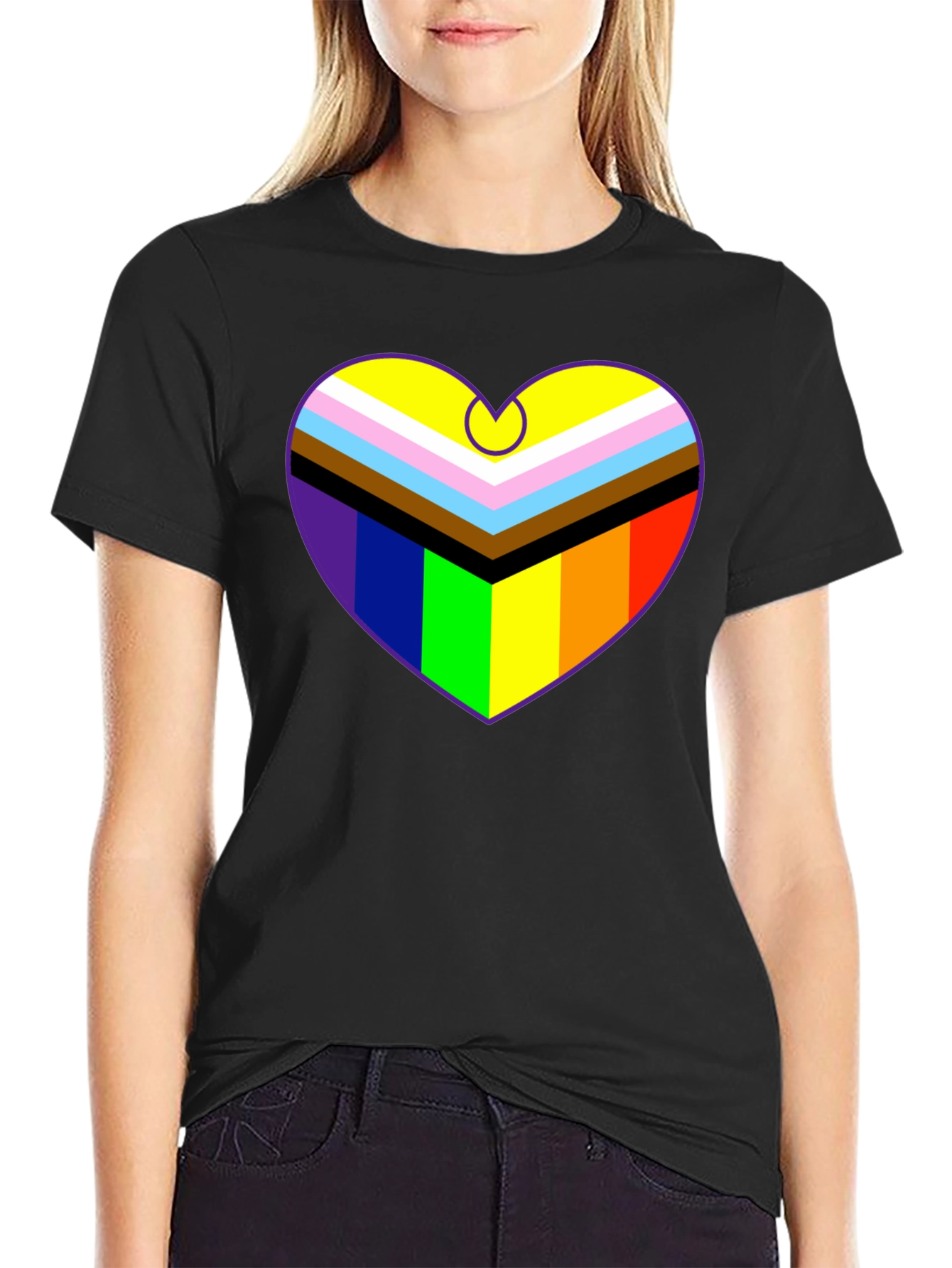 Pride Heart Graphic T-Shirt - Black