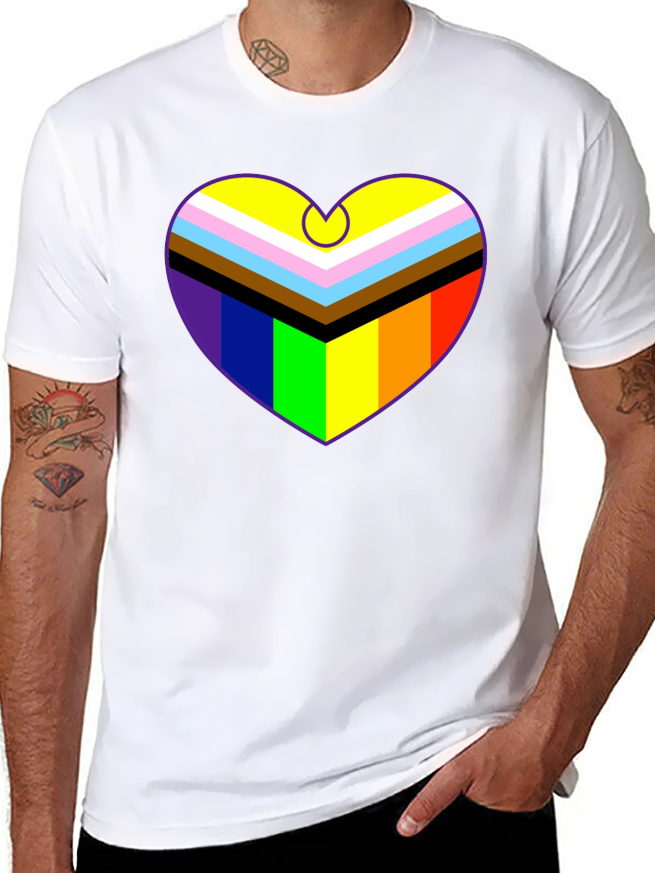 Pride Heart Graphic T-Shirt - Black