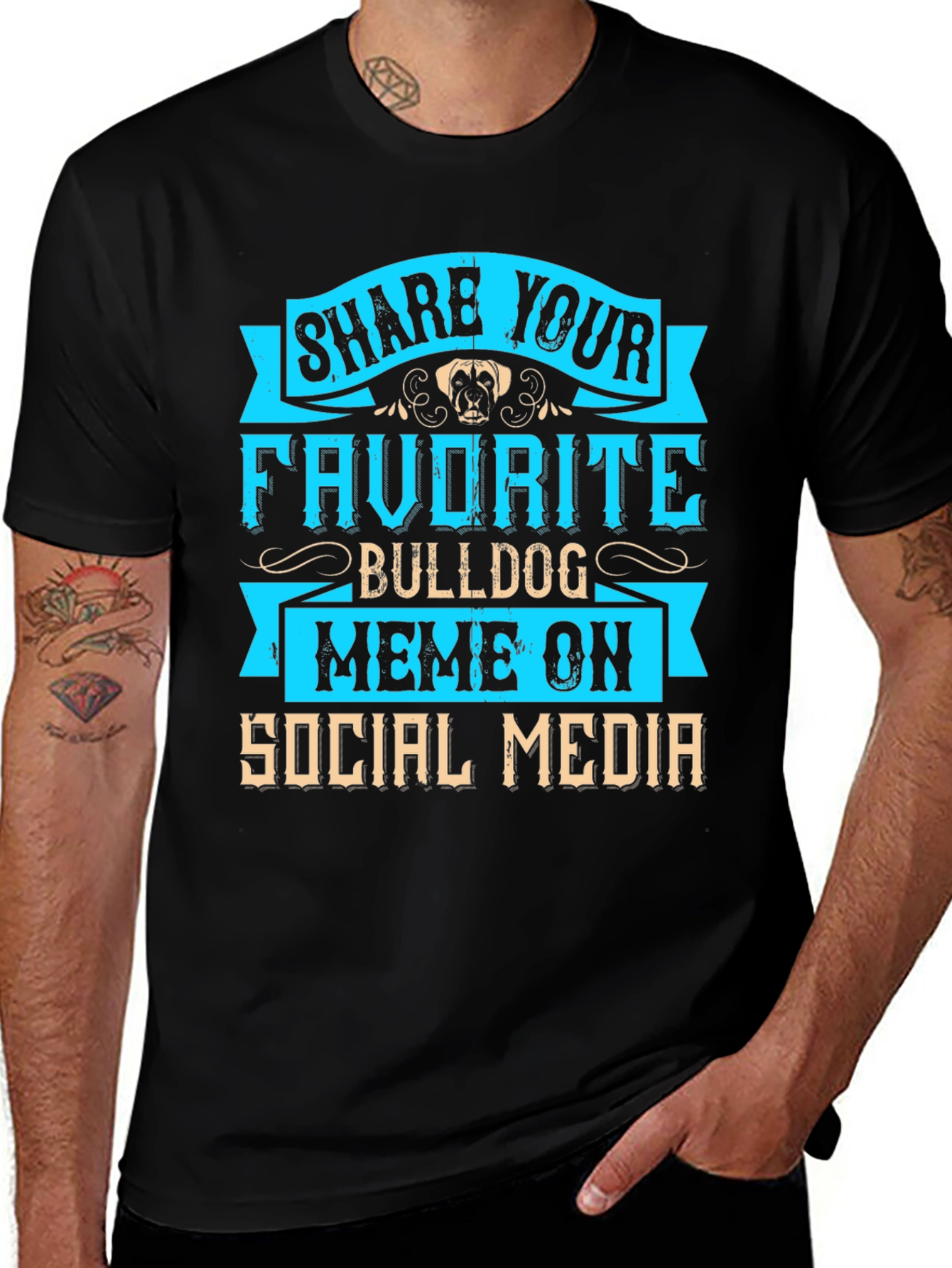 Bulldog Meme Social Media T-Shirt
