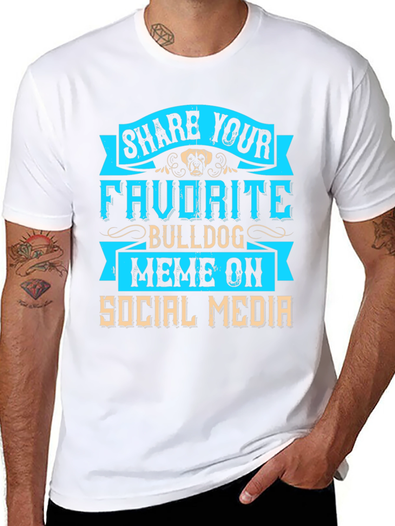 Bulldog Meme Social Media T-Shirt