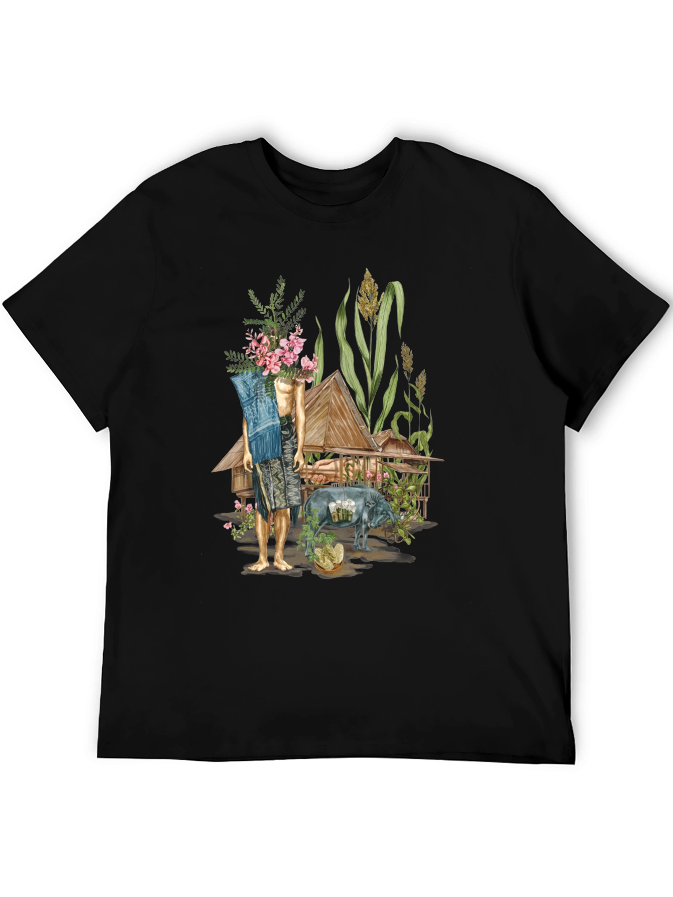 Unique Graphic Tee: Thai Village Design