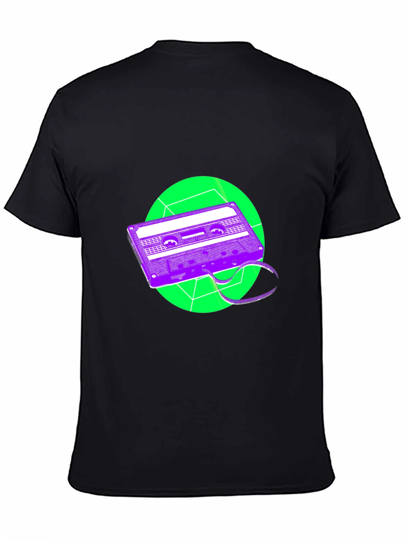 Retro Cassette Tape Graphic Tee - Black