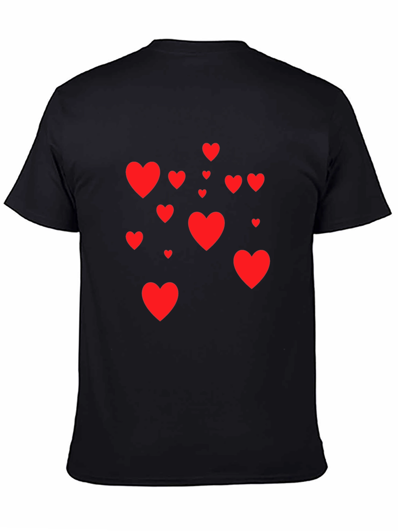 Heart Print Black Tee