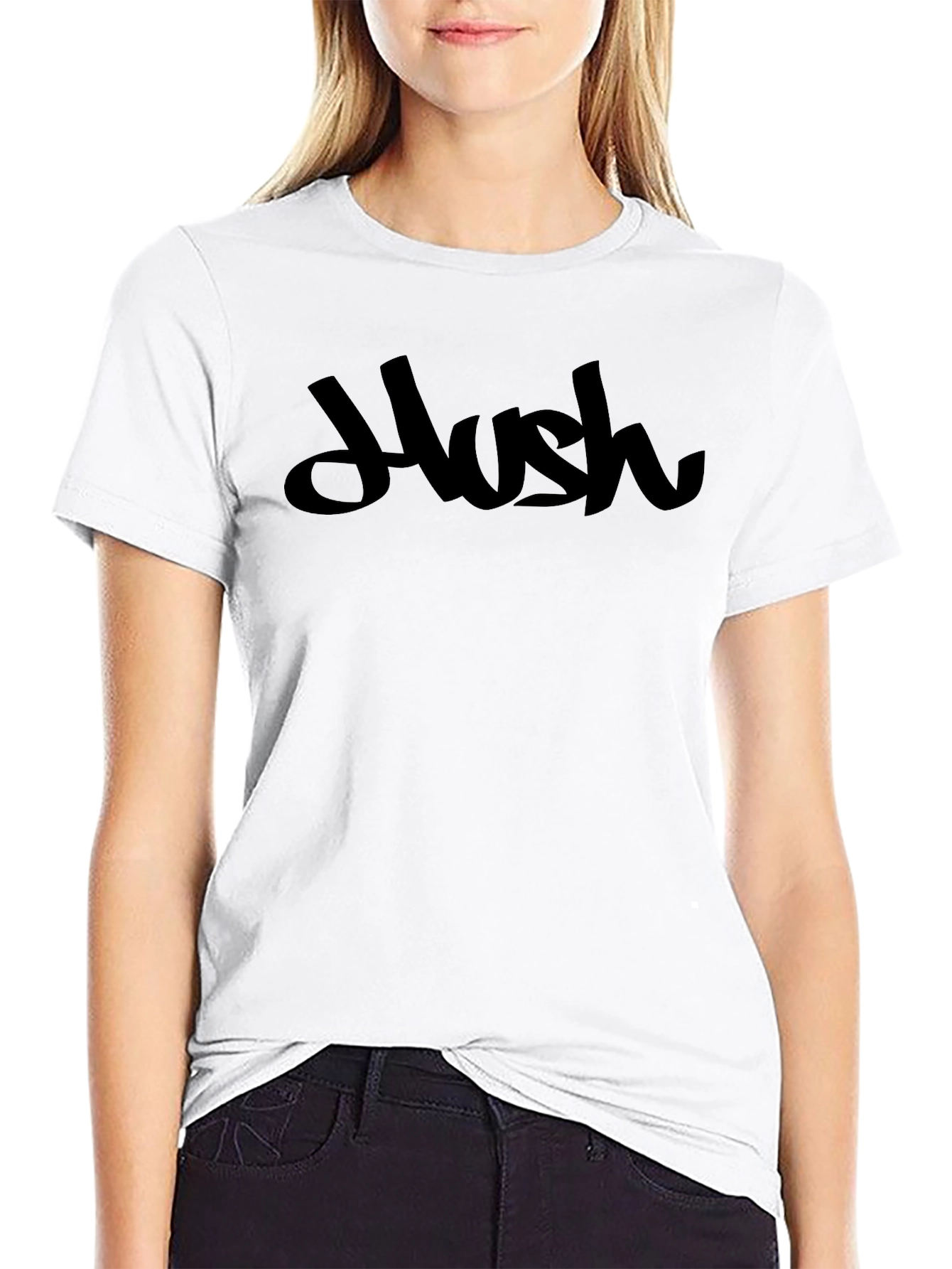 Hush Graphic Tee - Modern Black T-Shirt