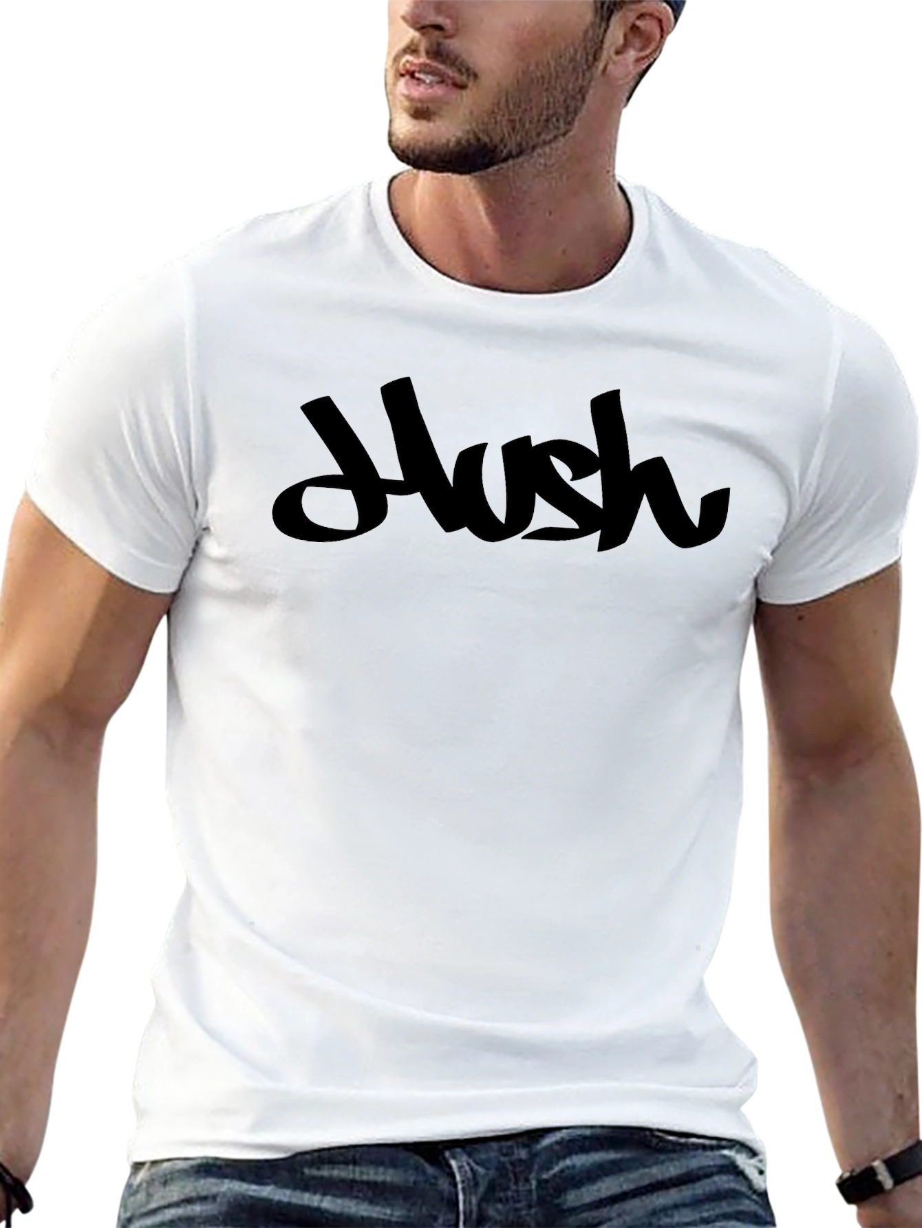 Hush Graphic Tee - Modern Black T-Shirt