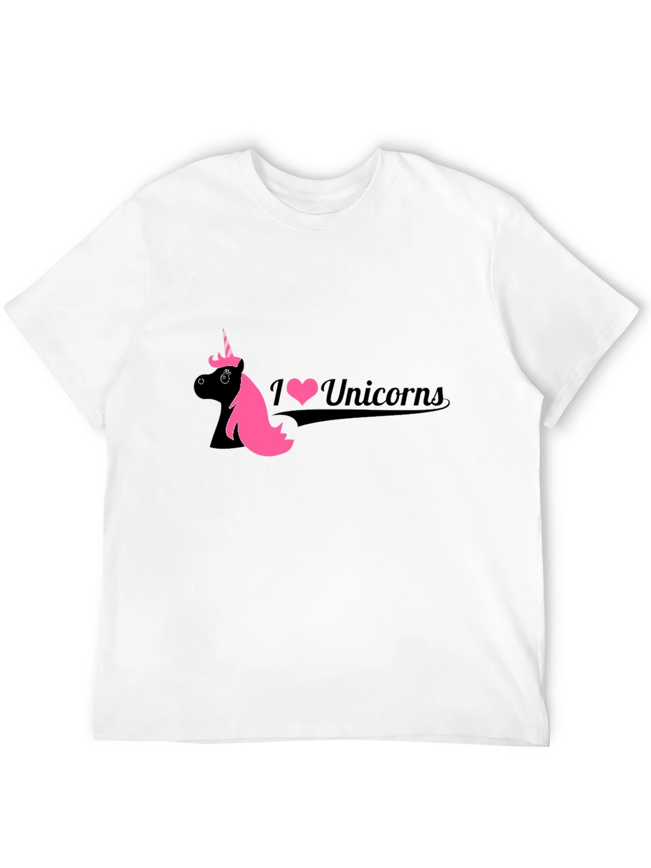 I Love Unicorns Black T-Shirt