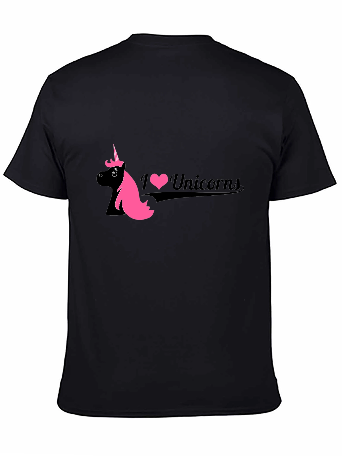 I Love Unicorns Black T-Shirt
