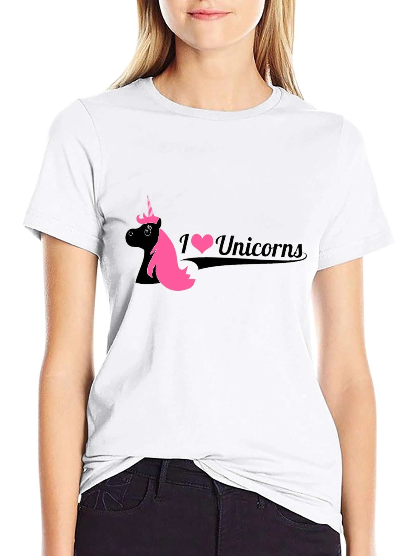 I Love Unicorns Black T-Shirt