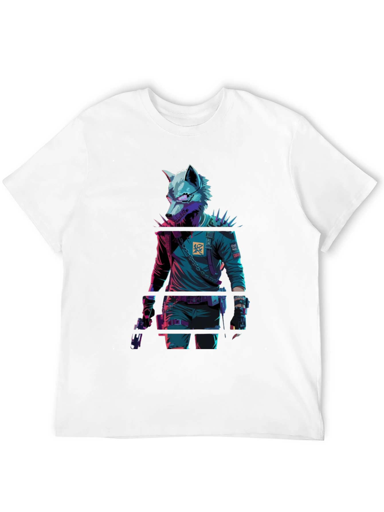 Cyberpunk Wolf Graphic T-Shirt