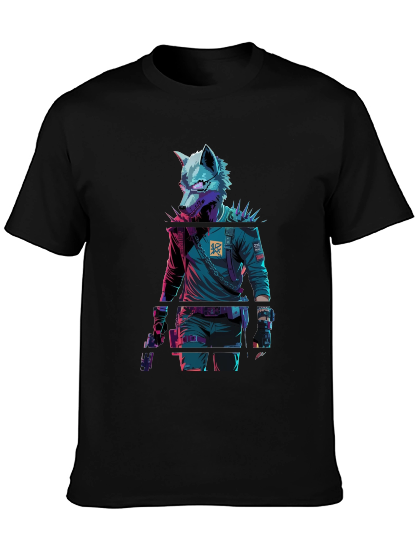 Cyberpunk Wolf Graphic T-Shirt