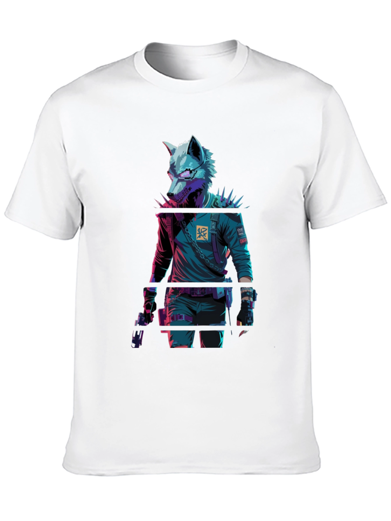 Cyberpunk Wolf Graphic T-Shirt