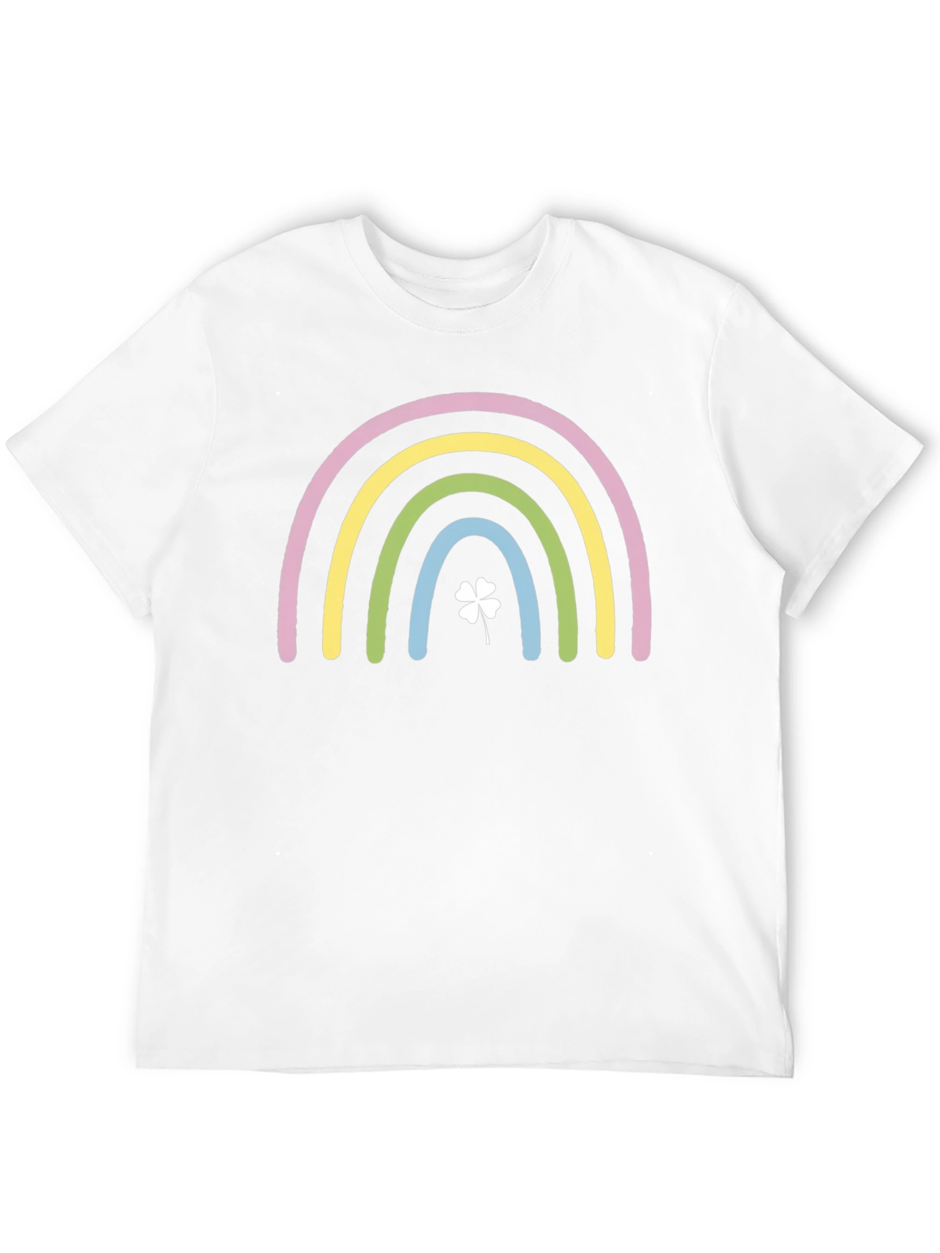 Rainbow Clover Graphic Black T-Shirt