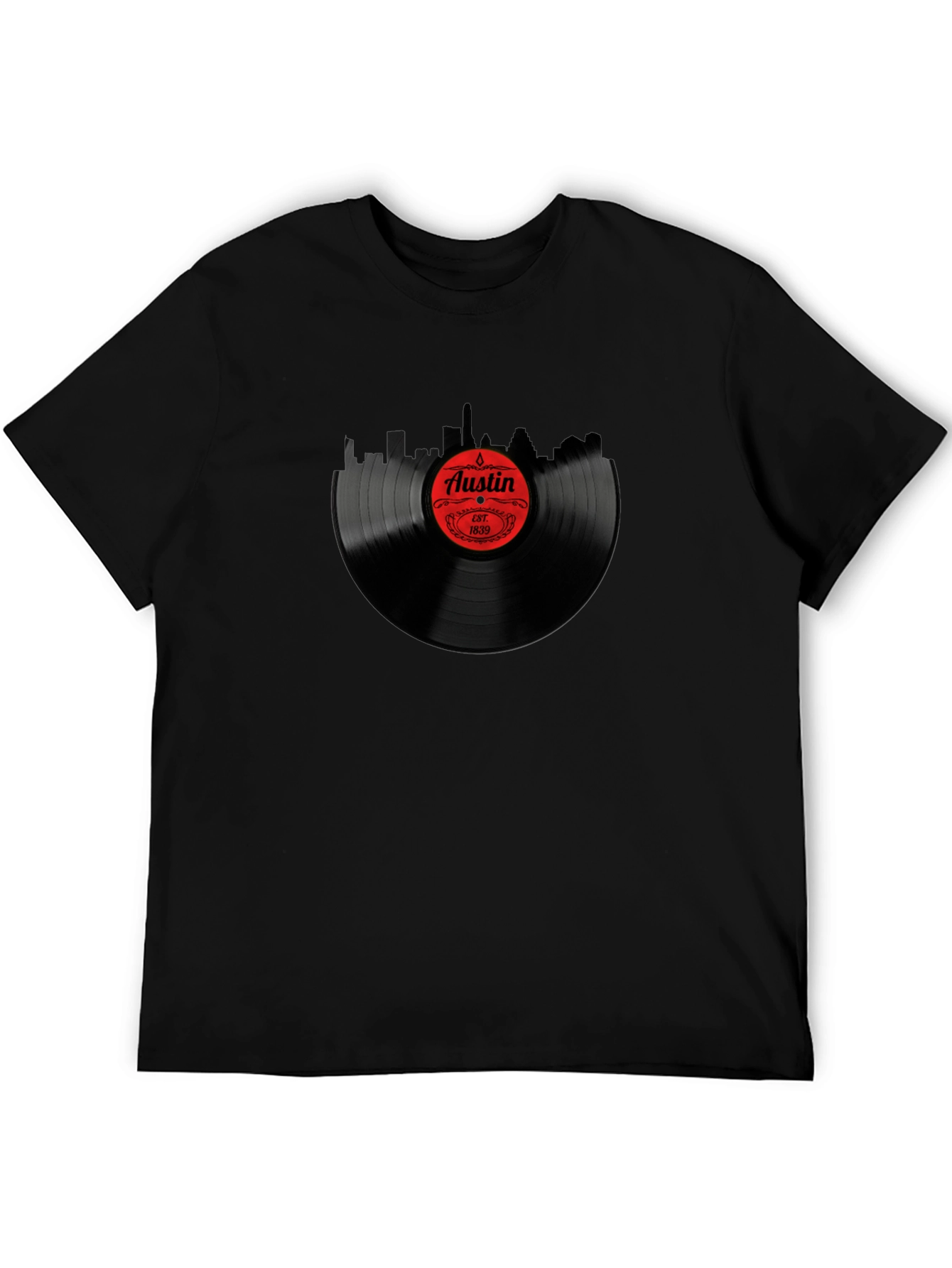 Austin Record Black T-Shirt