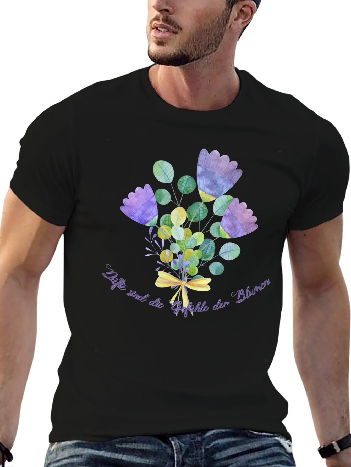 Floral Bouquet T-Shirt - Black