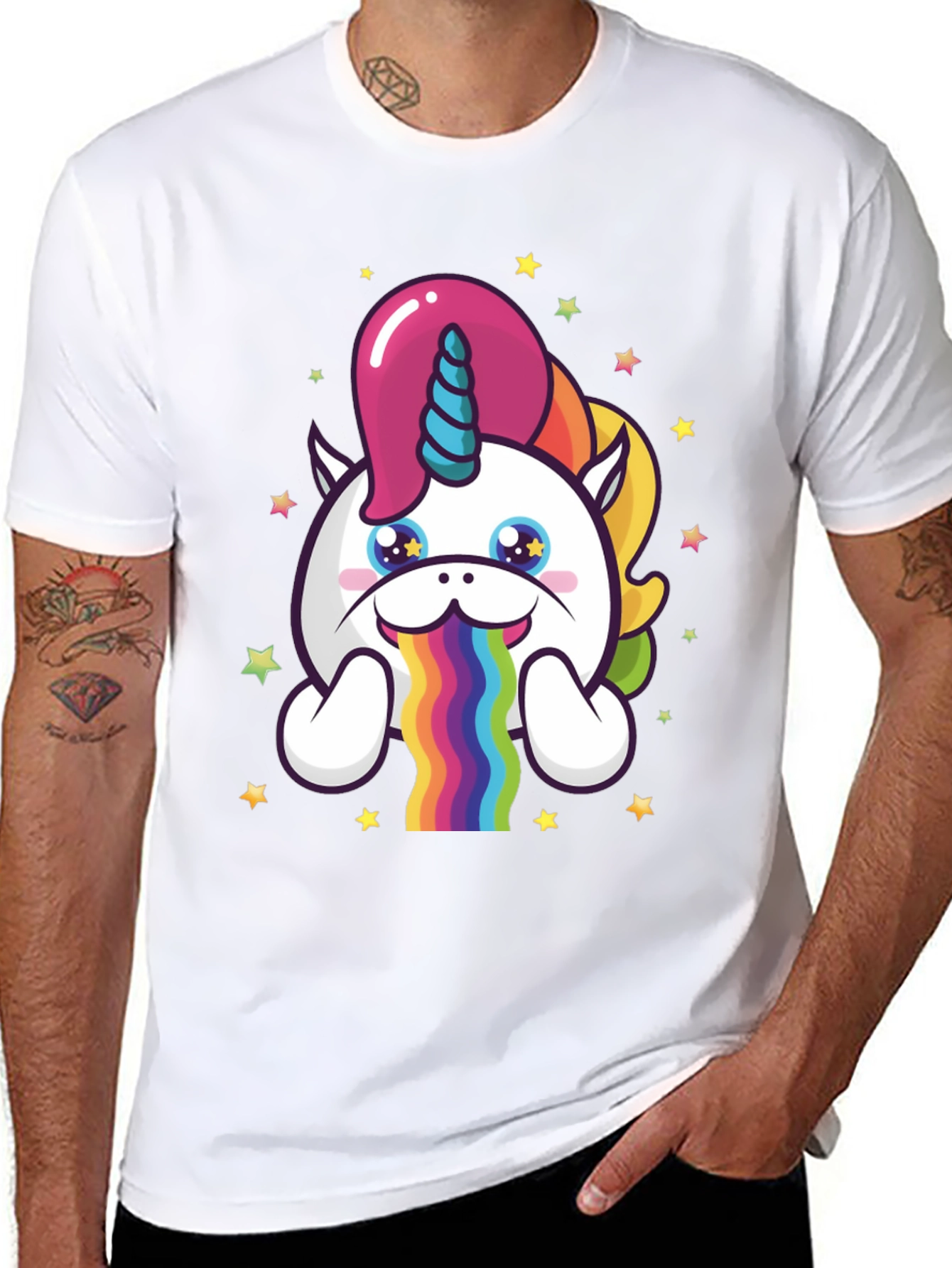 Unicorn Rainbow Puke Graphic Tee