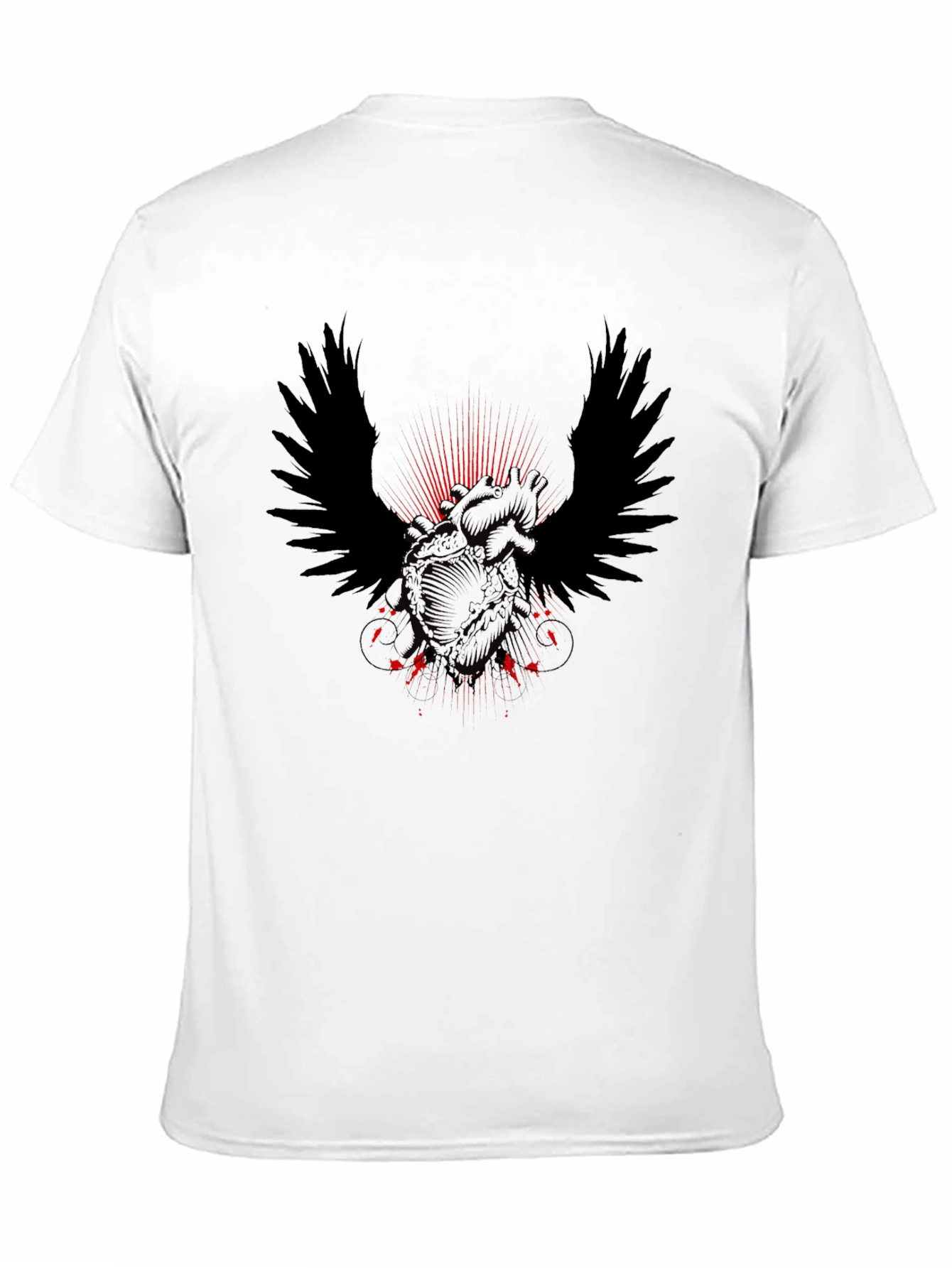 Winged Heart Graphic Tee - Mens Black T-Shirt