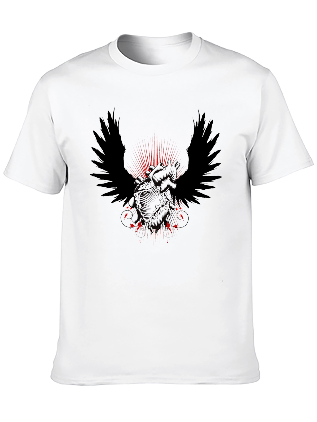 Winged Heart Graphic Tee - Mens Black T-Shirt