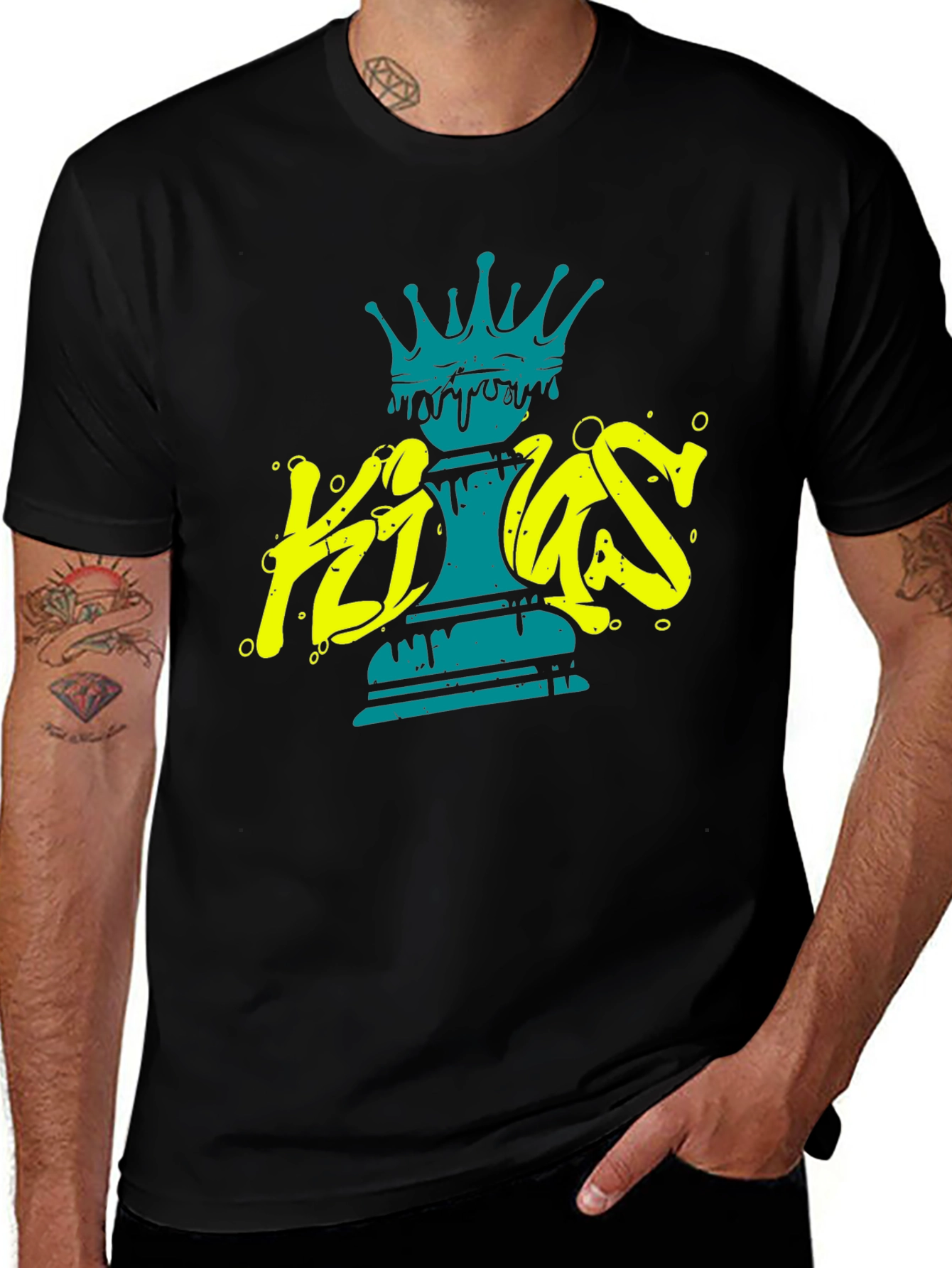 Kings Chess Piece Graphic Tee - Black