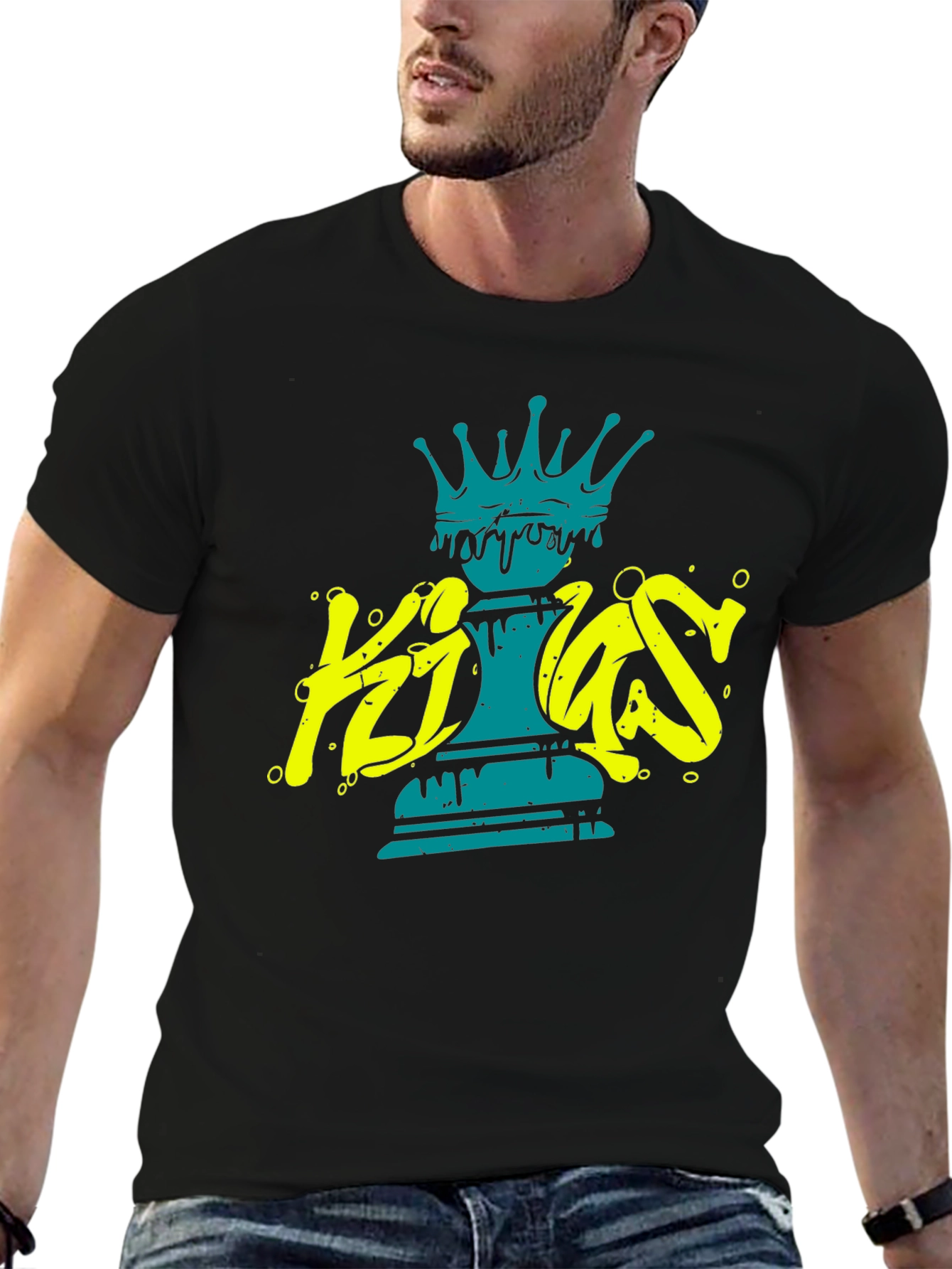 Kings Chess Piece Graphic Tee - Black