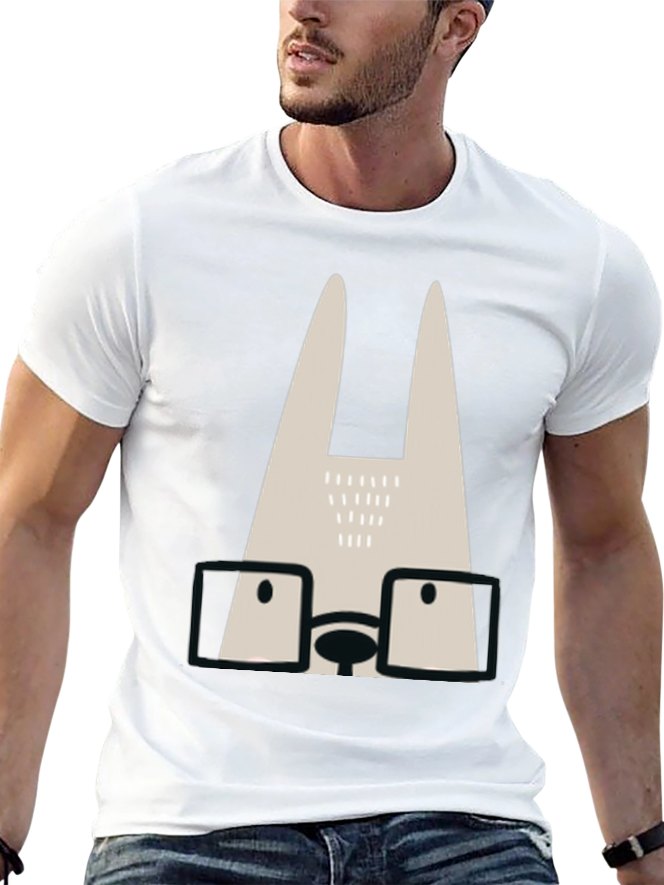 Stylish Rabbit Tee - Trendy Graphic Print Shirt