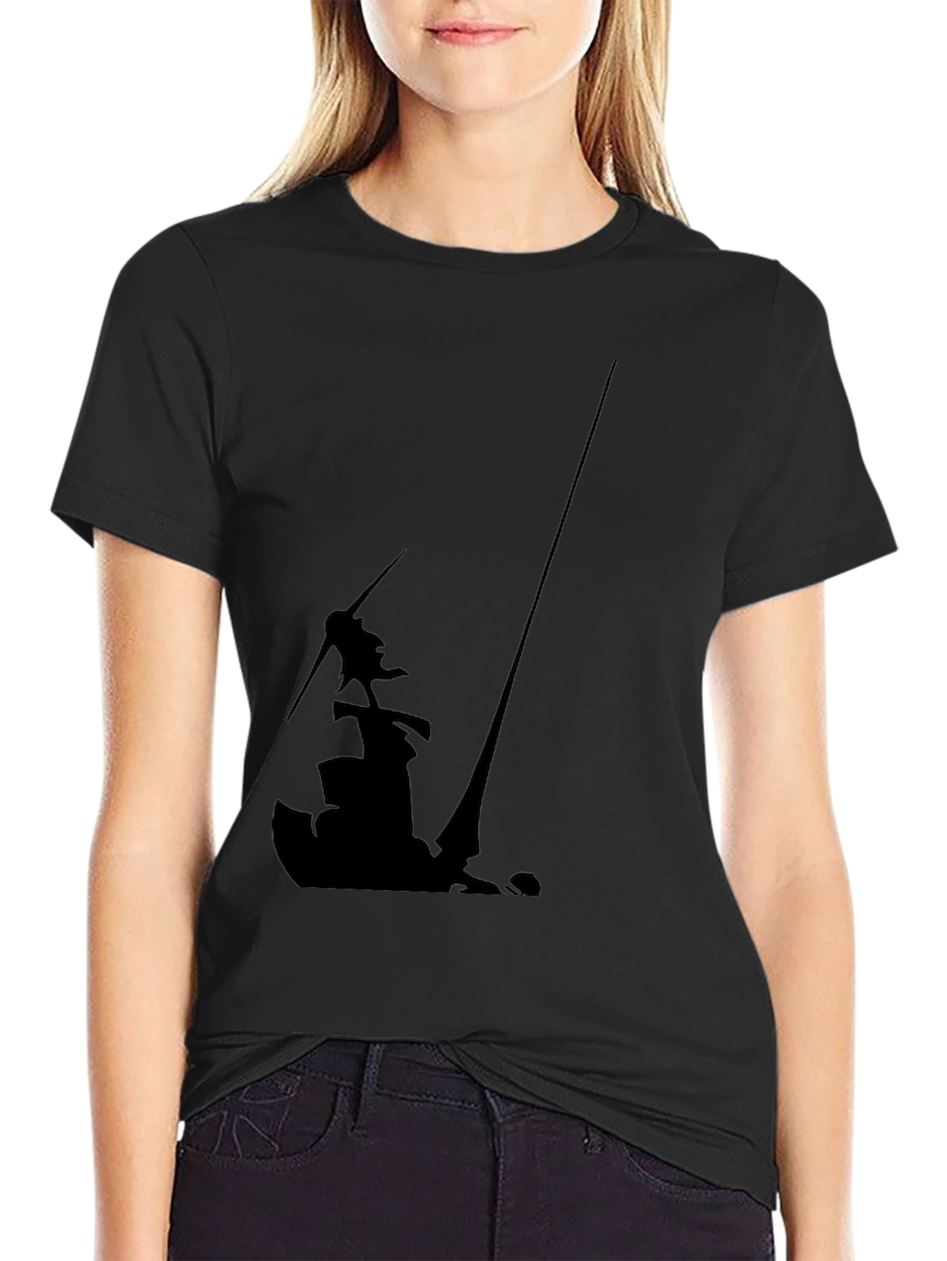 Silhouette Graphic Black Tee