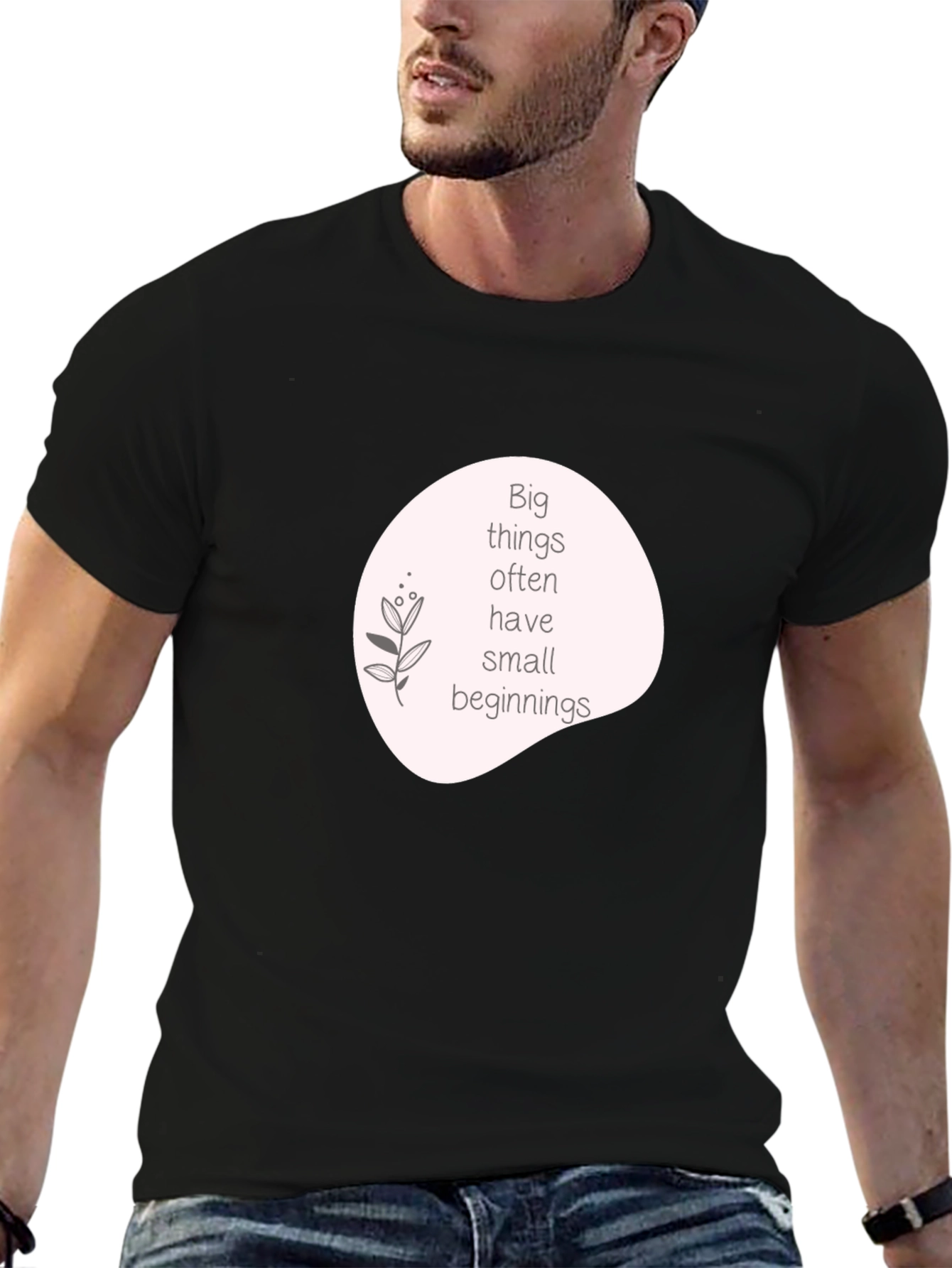 Inspirational Quote Graphic T-Shirt - Black