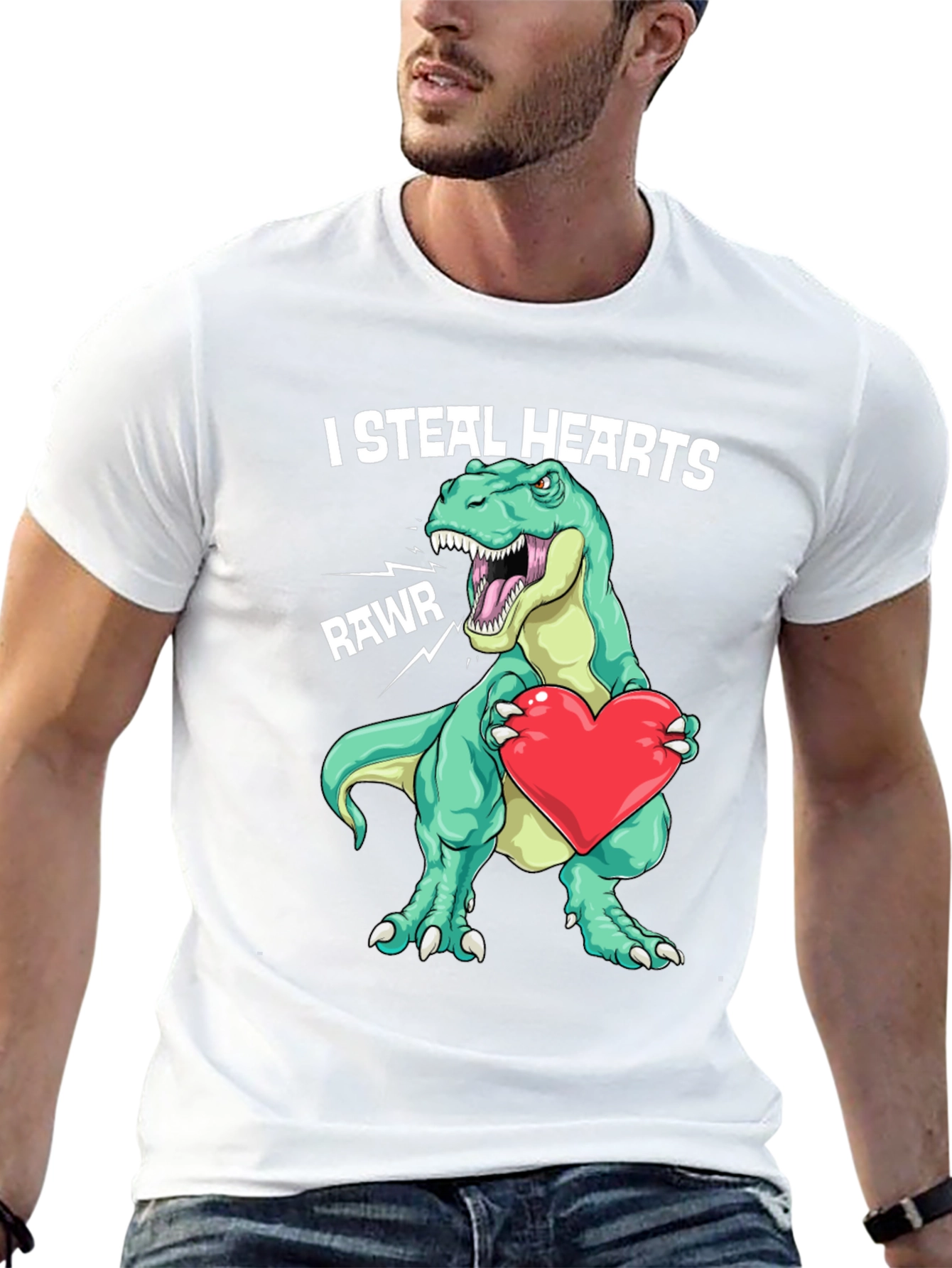 I Steal Hearts Dinosaur Valentines Day T-Shirt