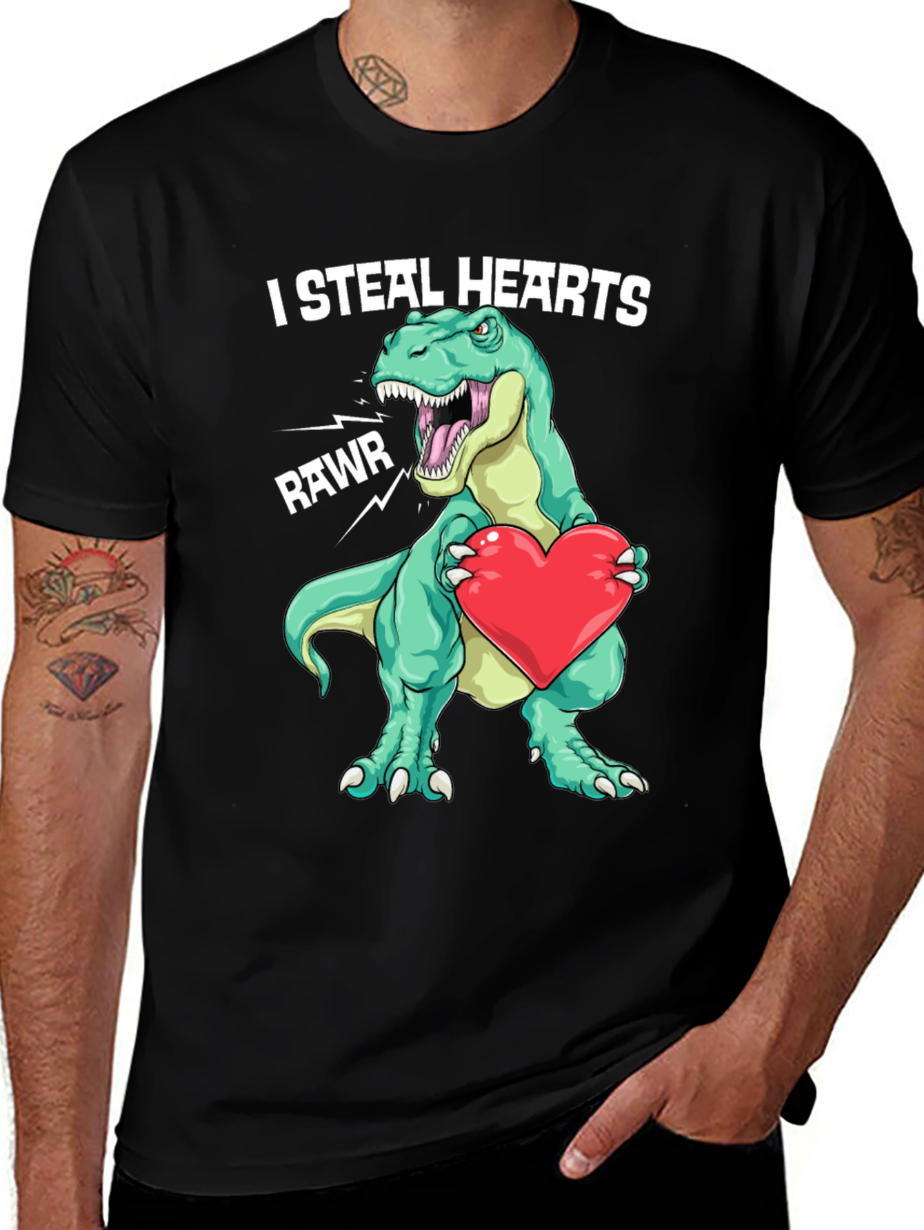 I Steal Hearts Dinosaur Valentines Day T-Shirt